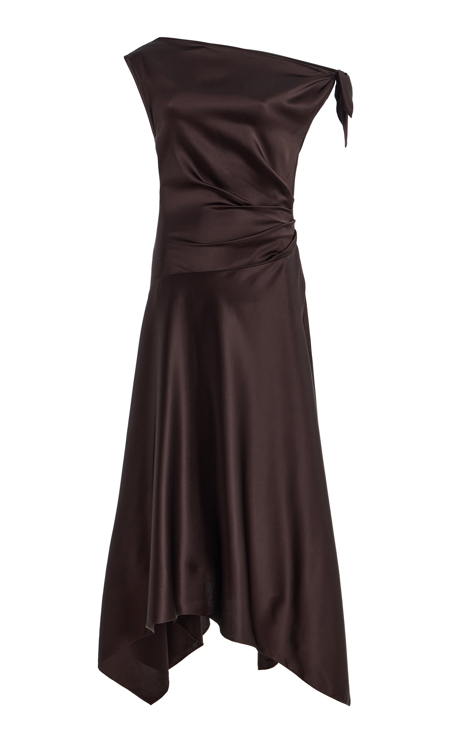 STAUD Portia Silk-Blend Midi Dress