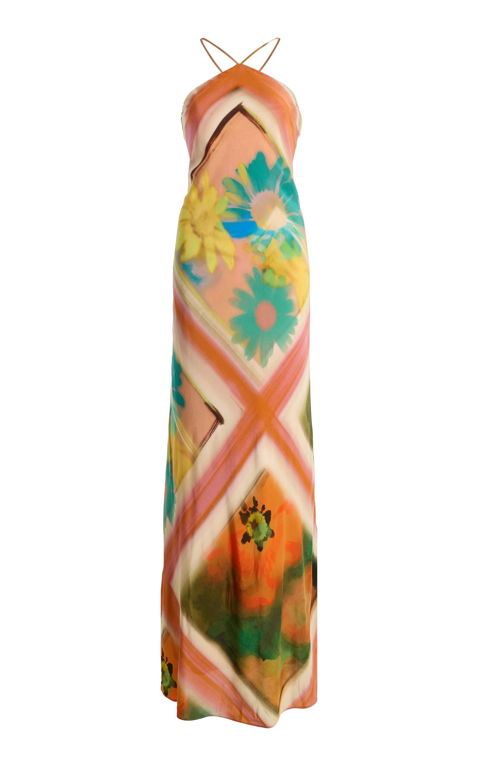 STAUD Cubism Crepe de Chine Maxi Dress - Moda Operandi