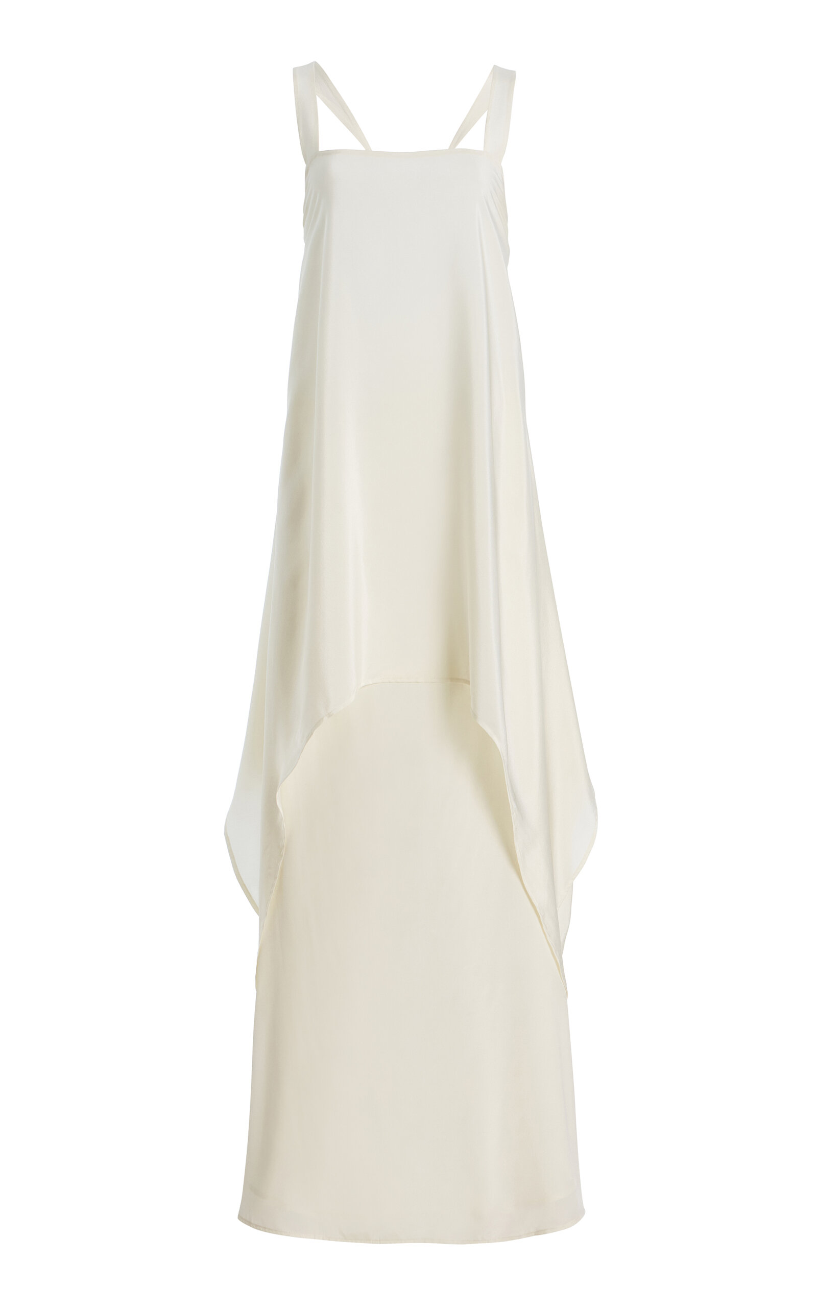STAUD Kira Draped Silk Maxi Dress