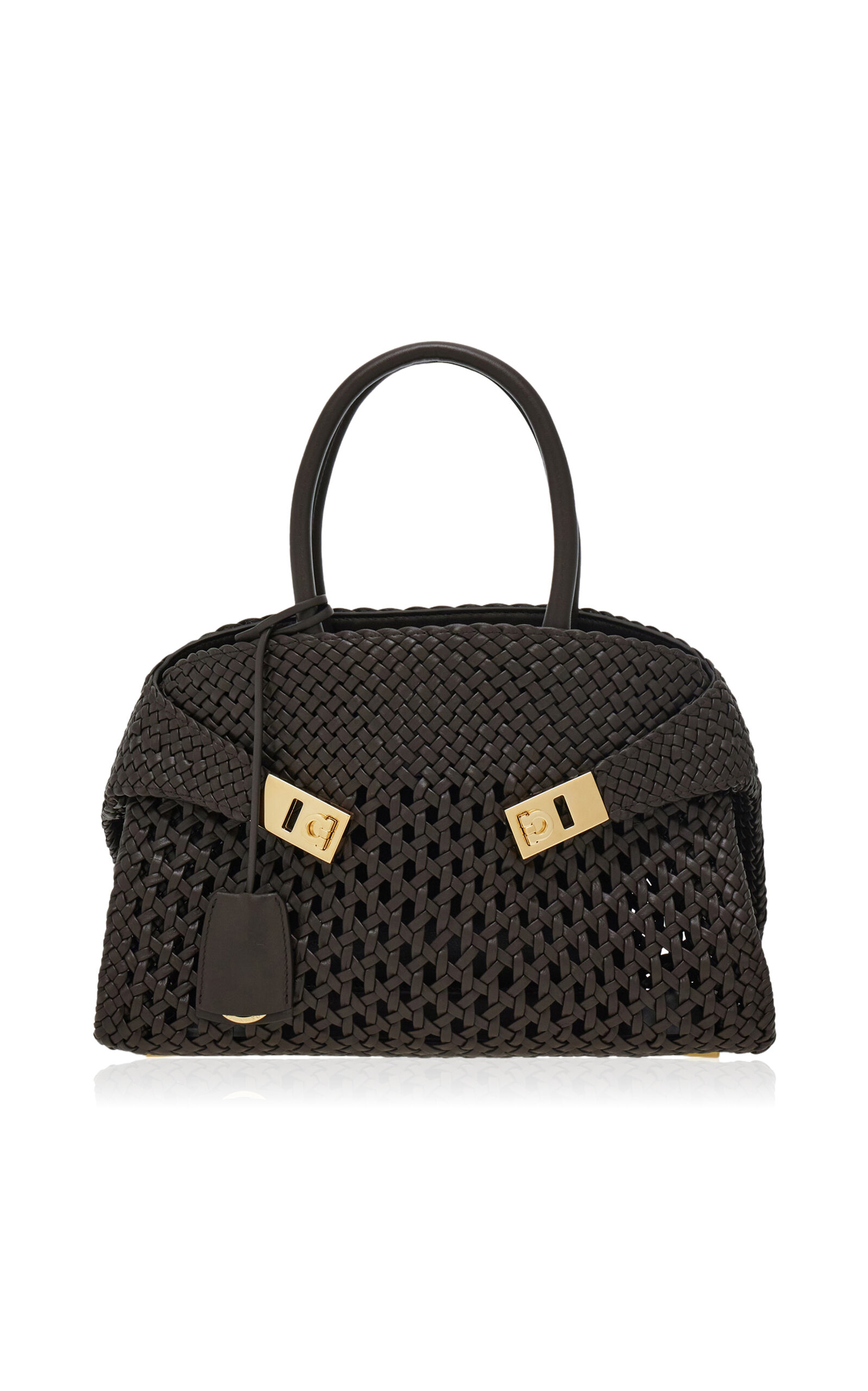 Ferragamo Hug Small Woven Leather Bag