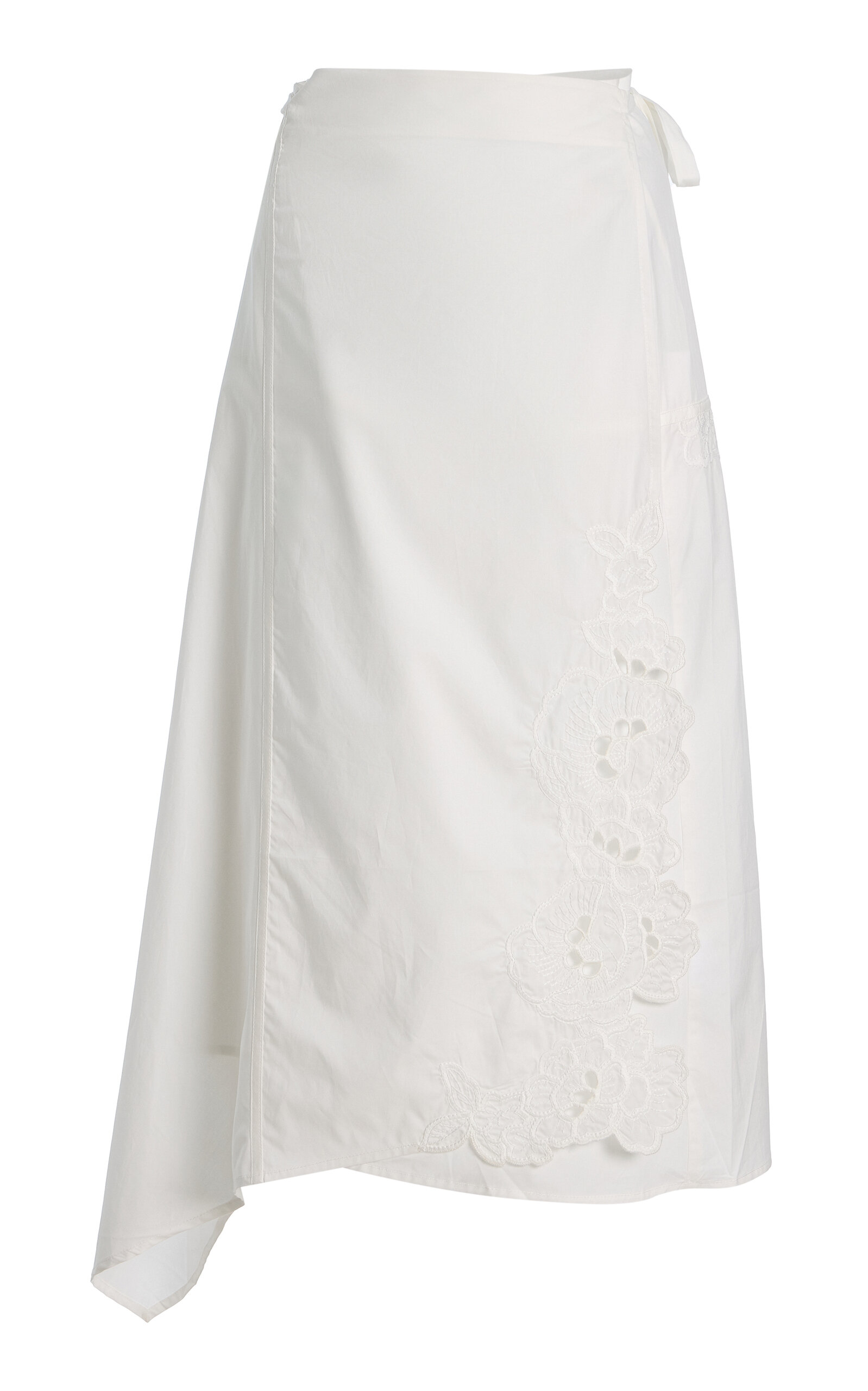 SIR. Klara Lace-Trimmed Satin Midi Skirt