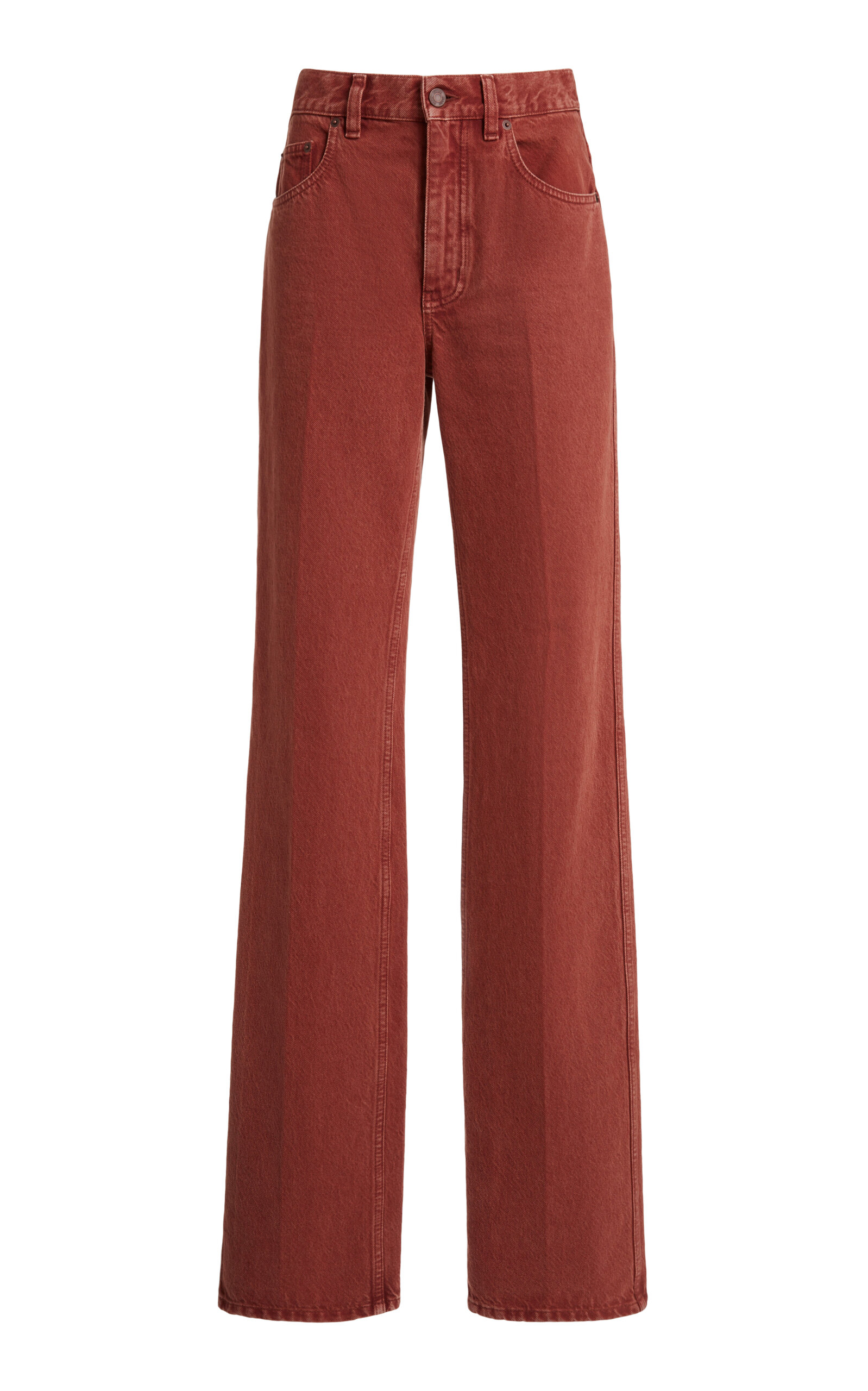 Chloé Rigid Garment-Dyed High-Rise Straight-Leg Jean