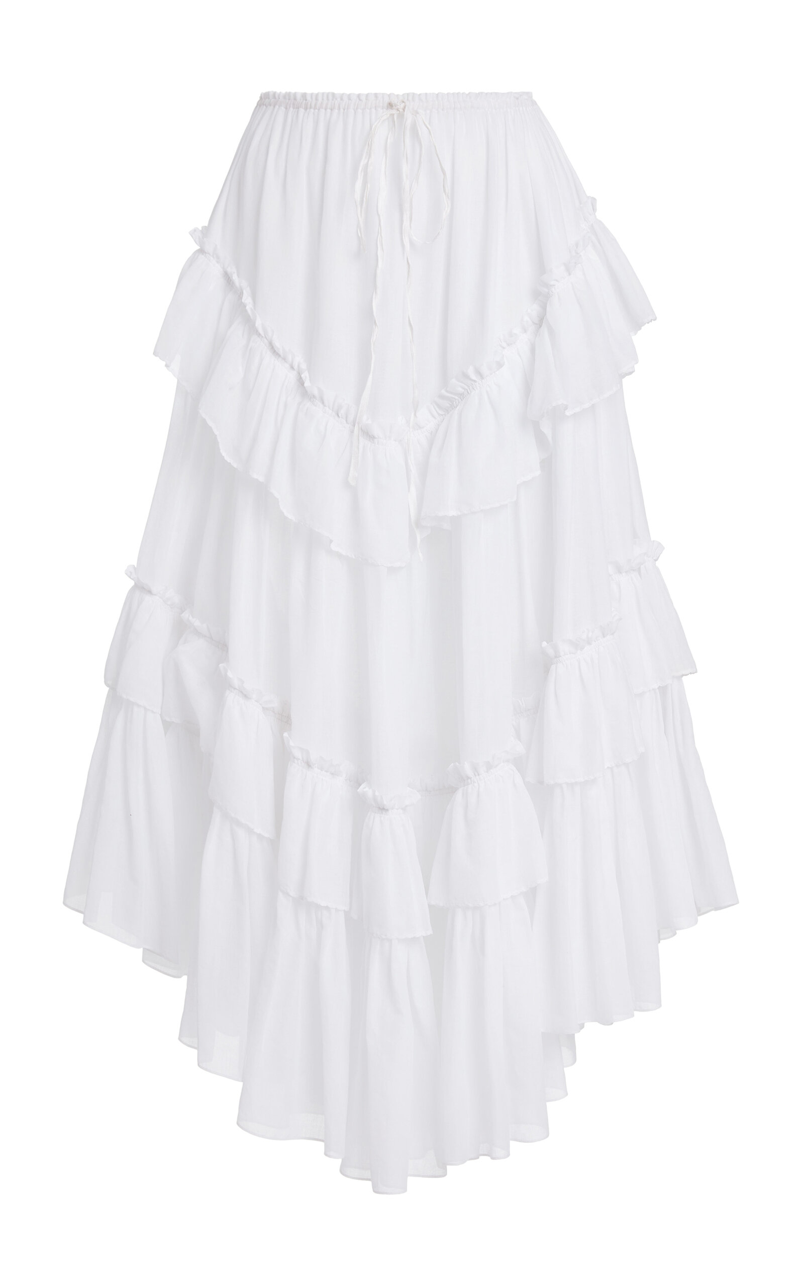 Chloé Tiered Cotton Voile Midi Skirt - Moda Operandi