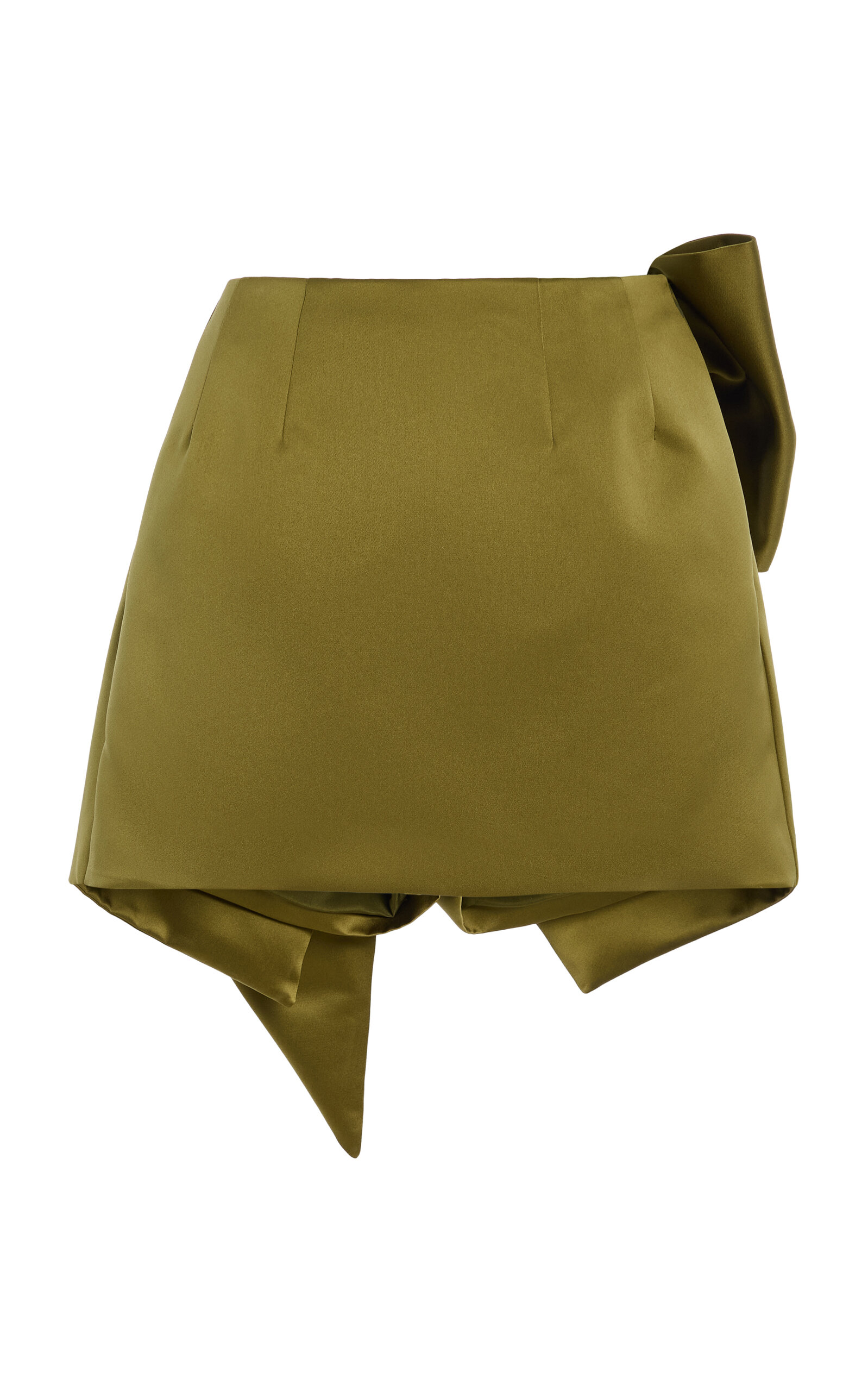 Oscar de la Renta - Draped Satin Mini Skort - Light Blue - US 2 - Moda Operandi