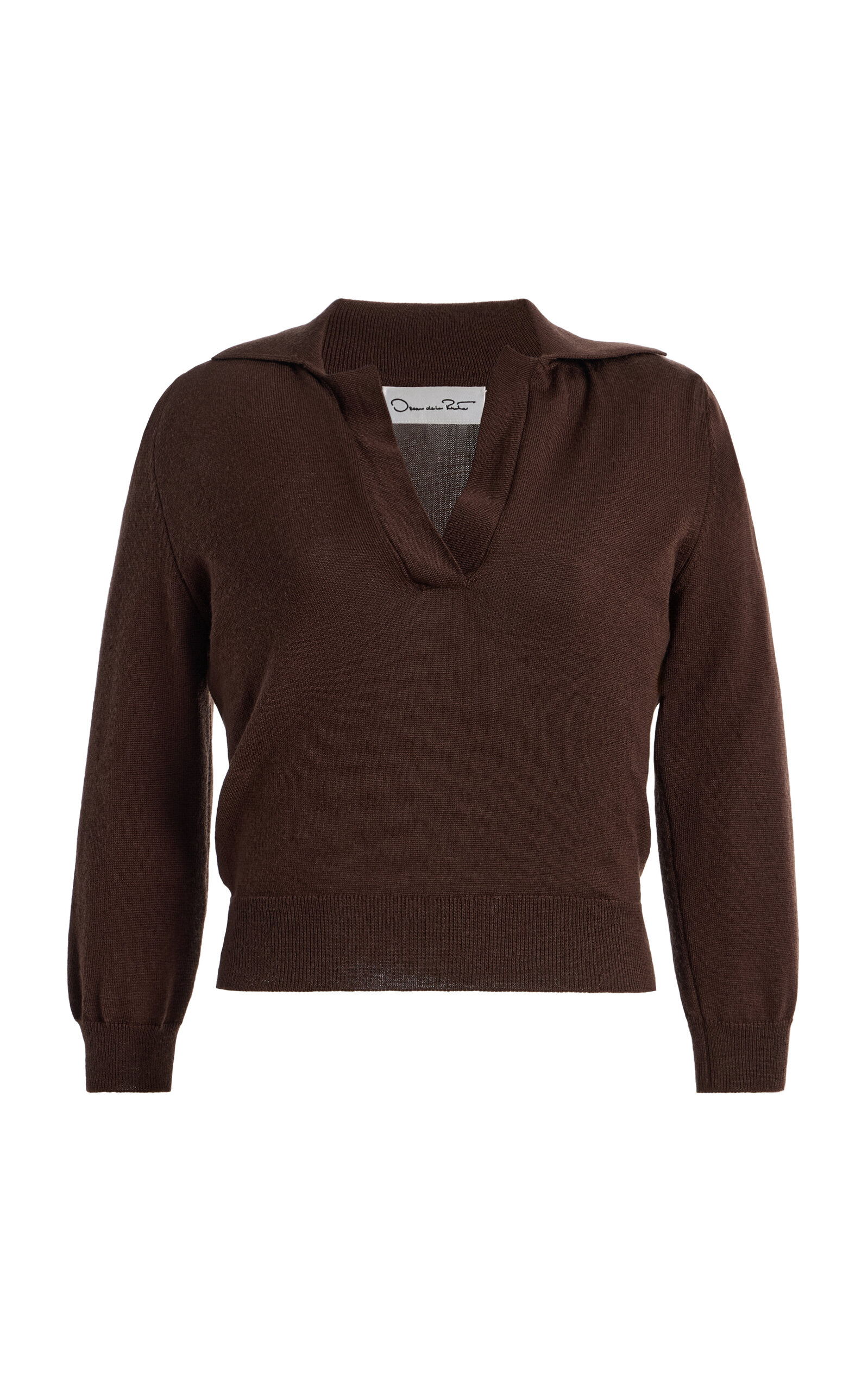 Oscar de la Renta - Cropped Wool Sweater - Brown - L - Moda Operandi