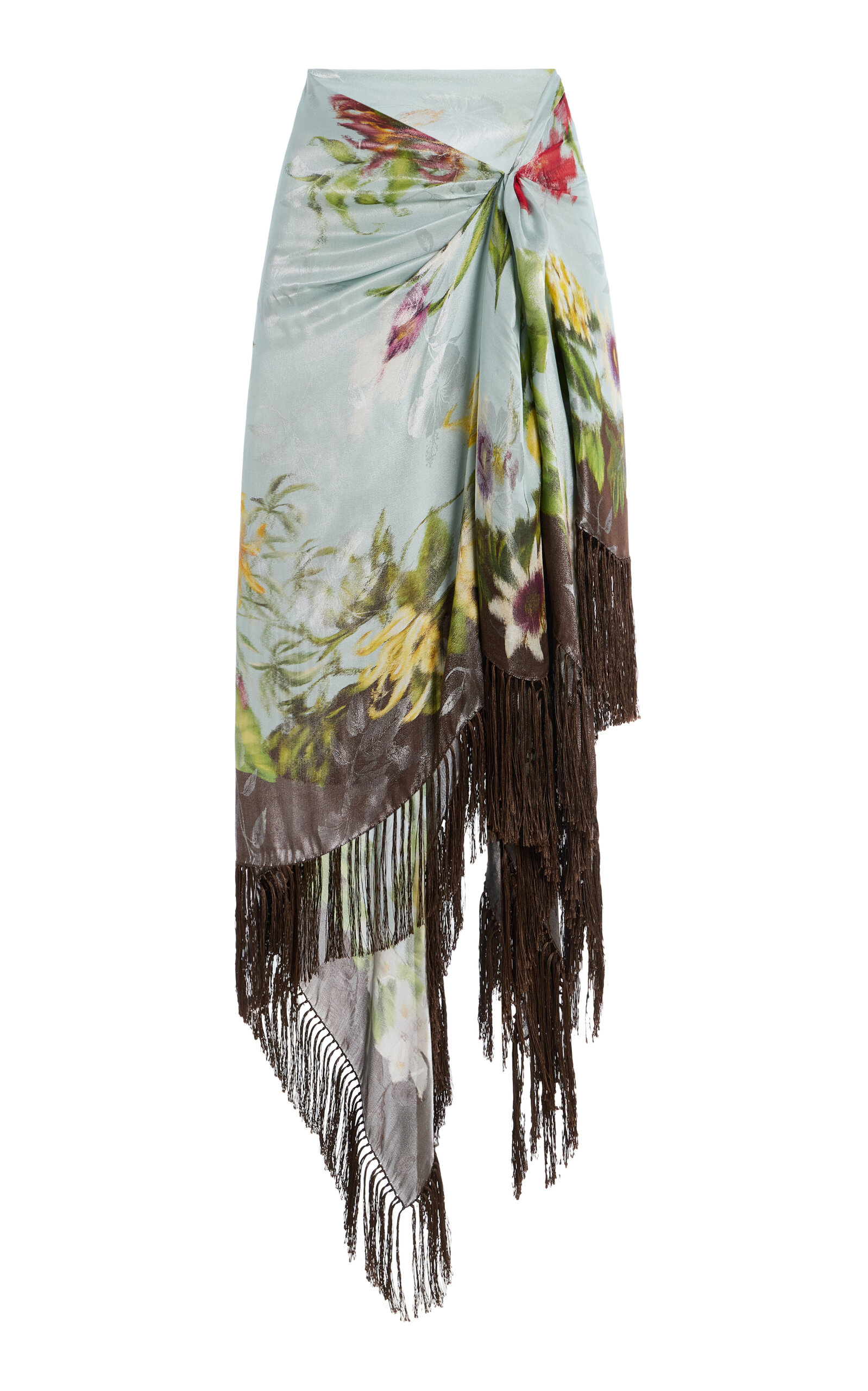 Oscar de la Renta - Fringed Metallic Midi Skirt - Multi - US 2 - Moda Operandi