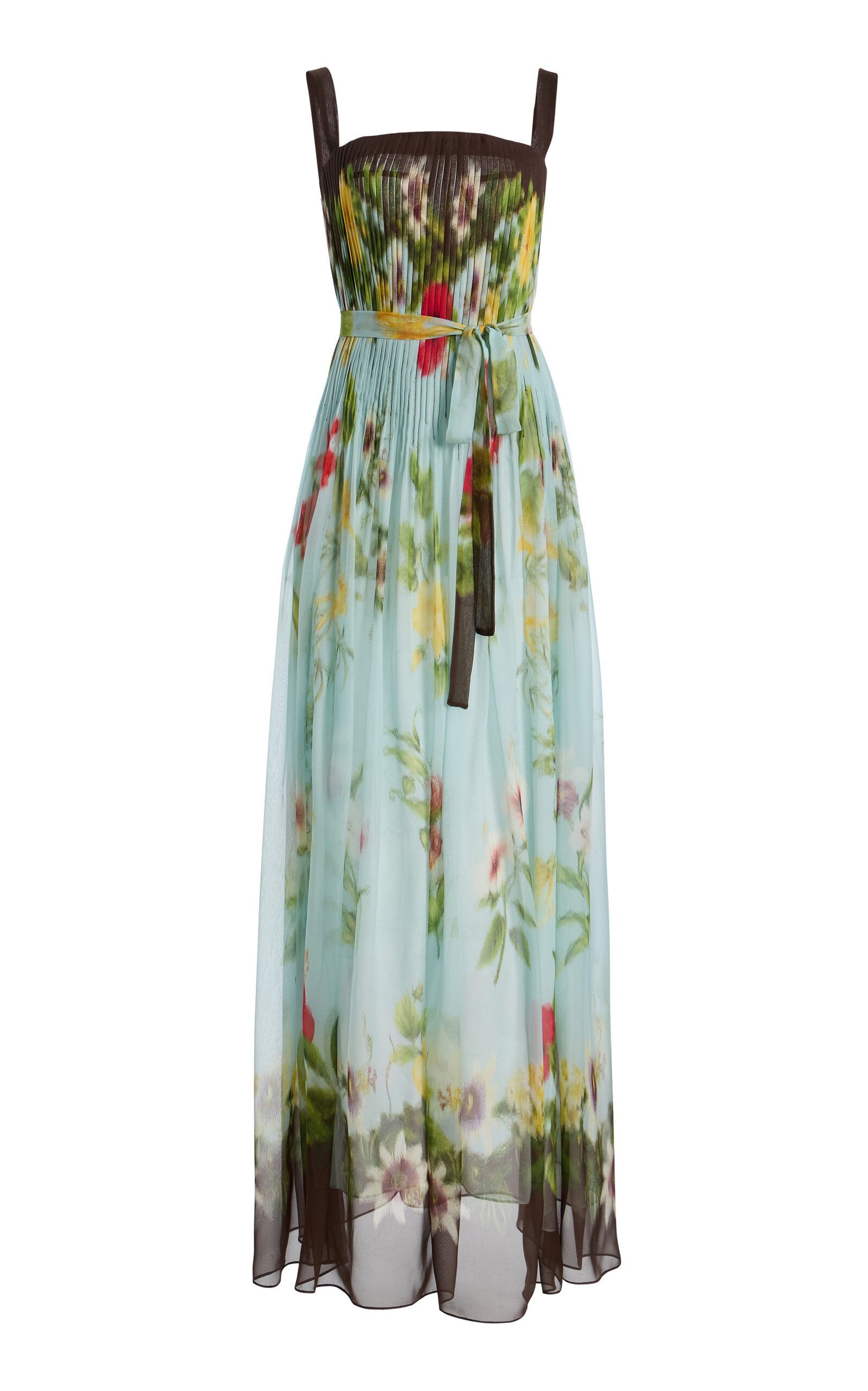 Oscar de la Renta Floral Silk-Chiffon Gown - Moda Operandi