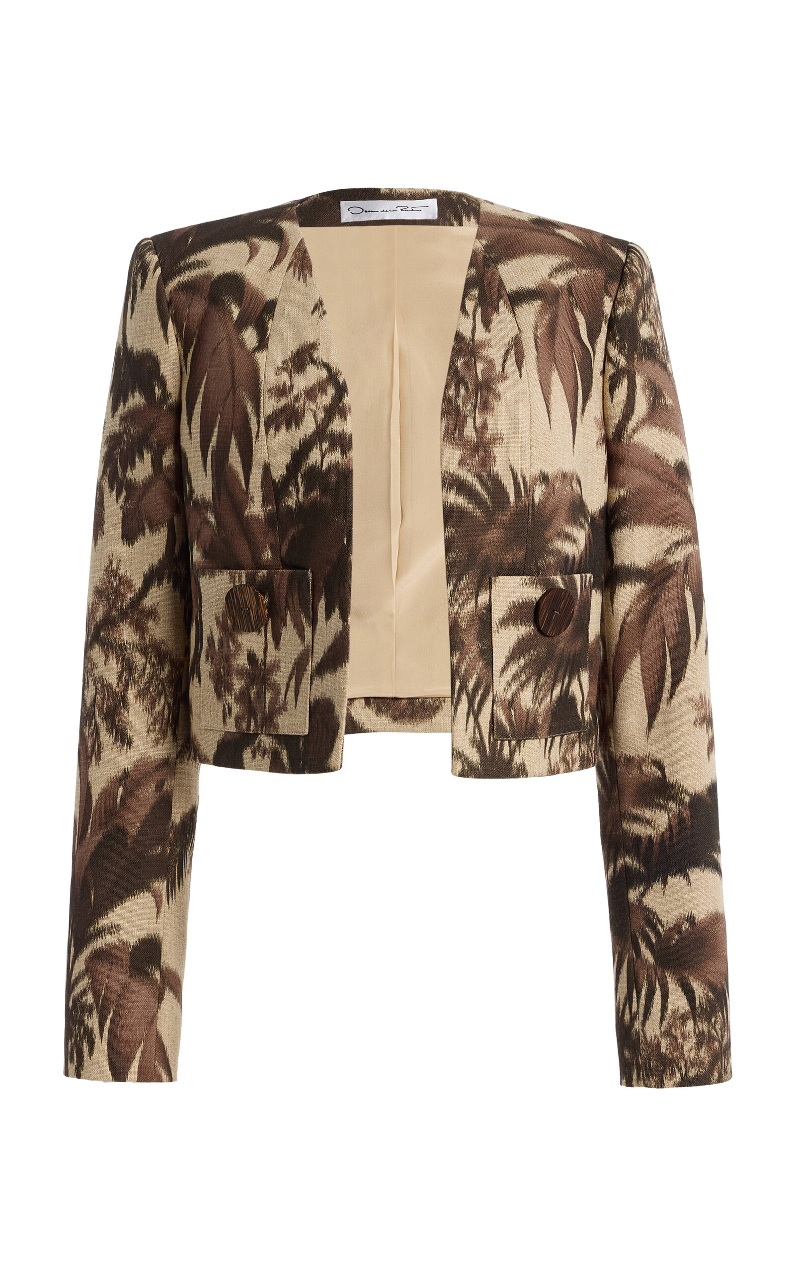 Oscar de la Renta Palm-Tree-Printed Jacket