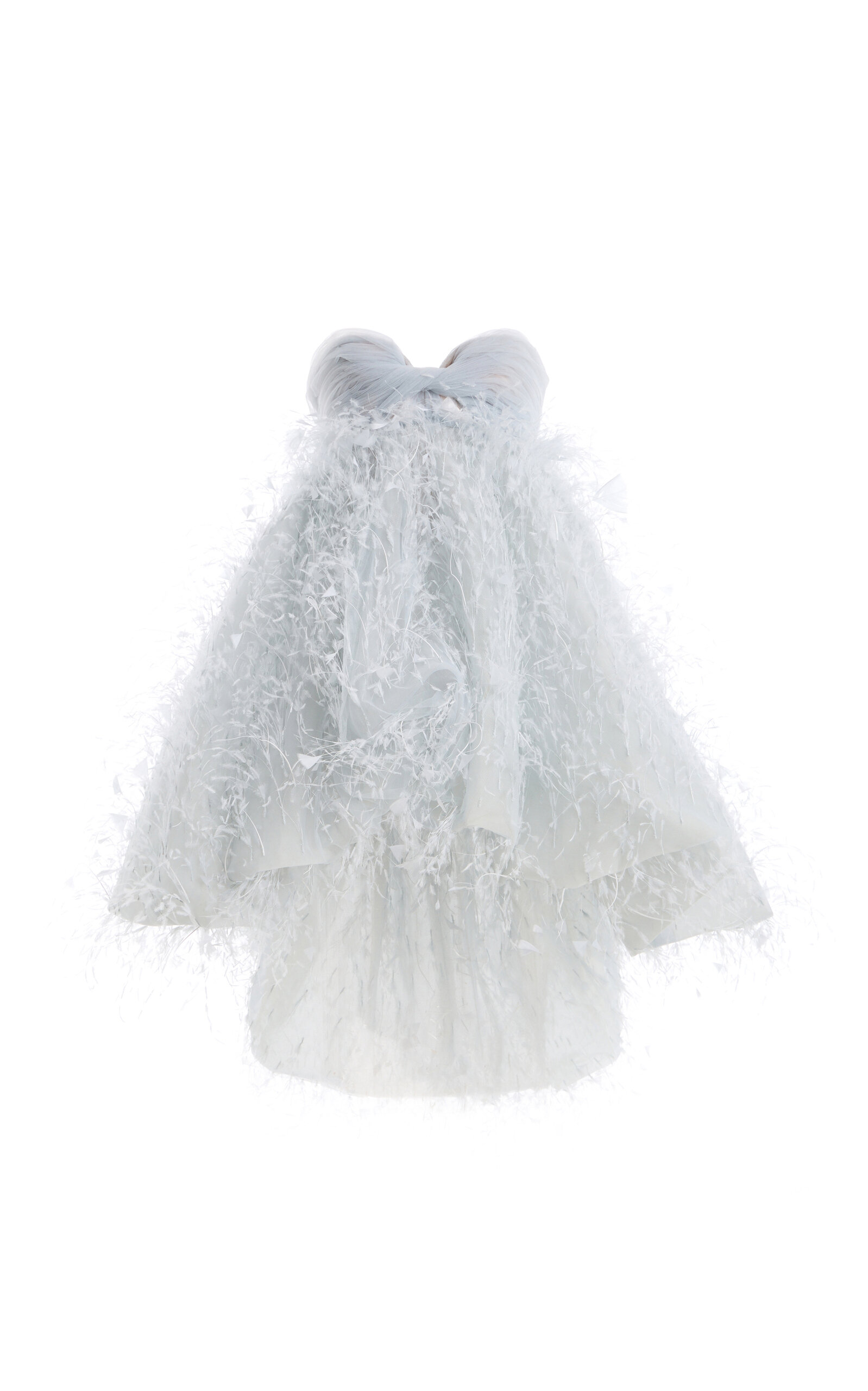 Oscar de la Renta Feathered Silk-Chiffon Mini Cocktail Dress