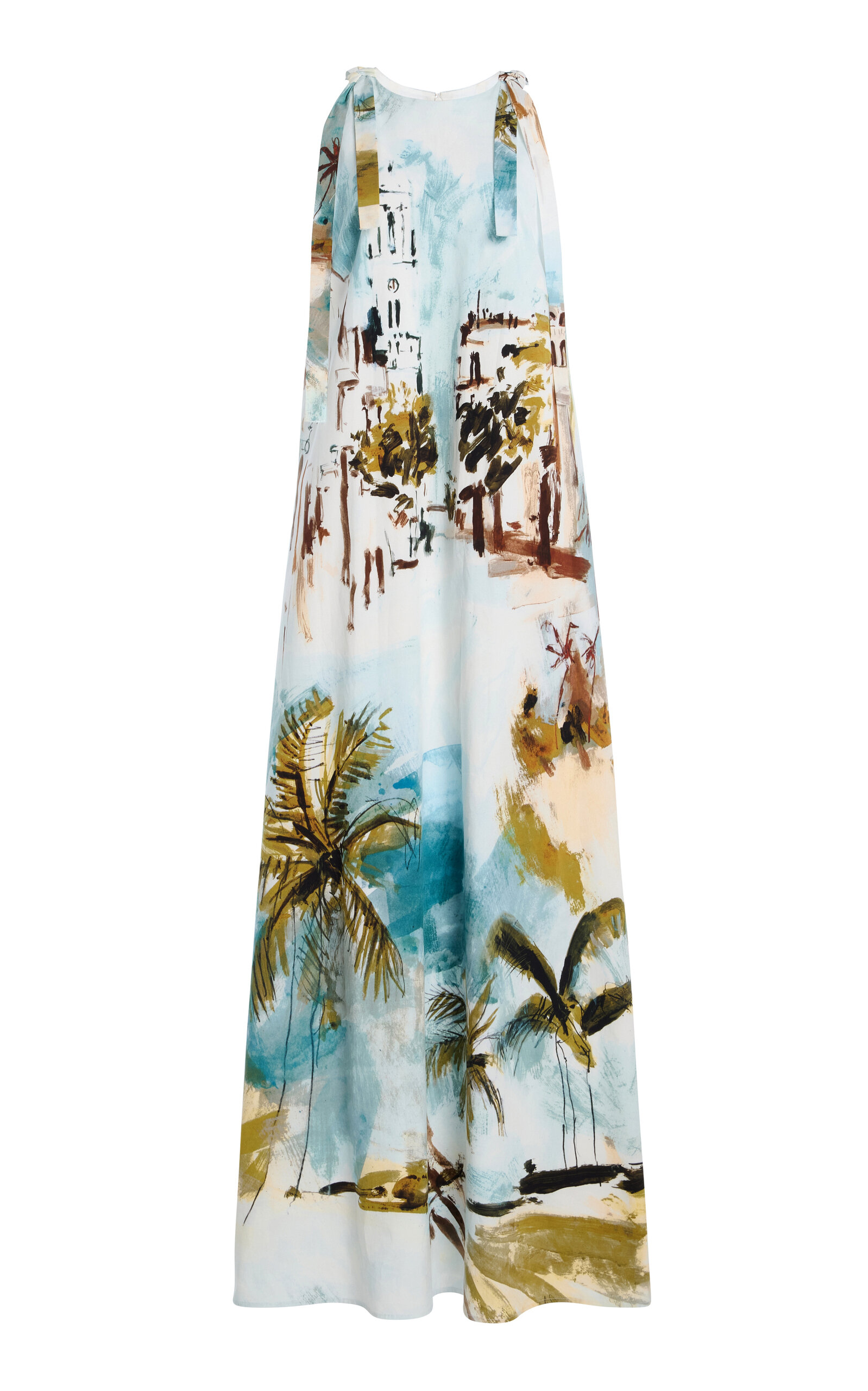 Oscar de la Renta - Printed Stretch Cotton-Poplin Maxi Dress - Multi - US 12 - Moda Operandi