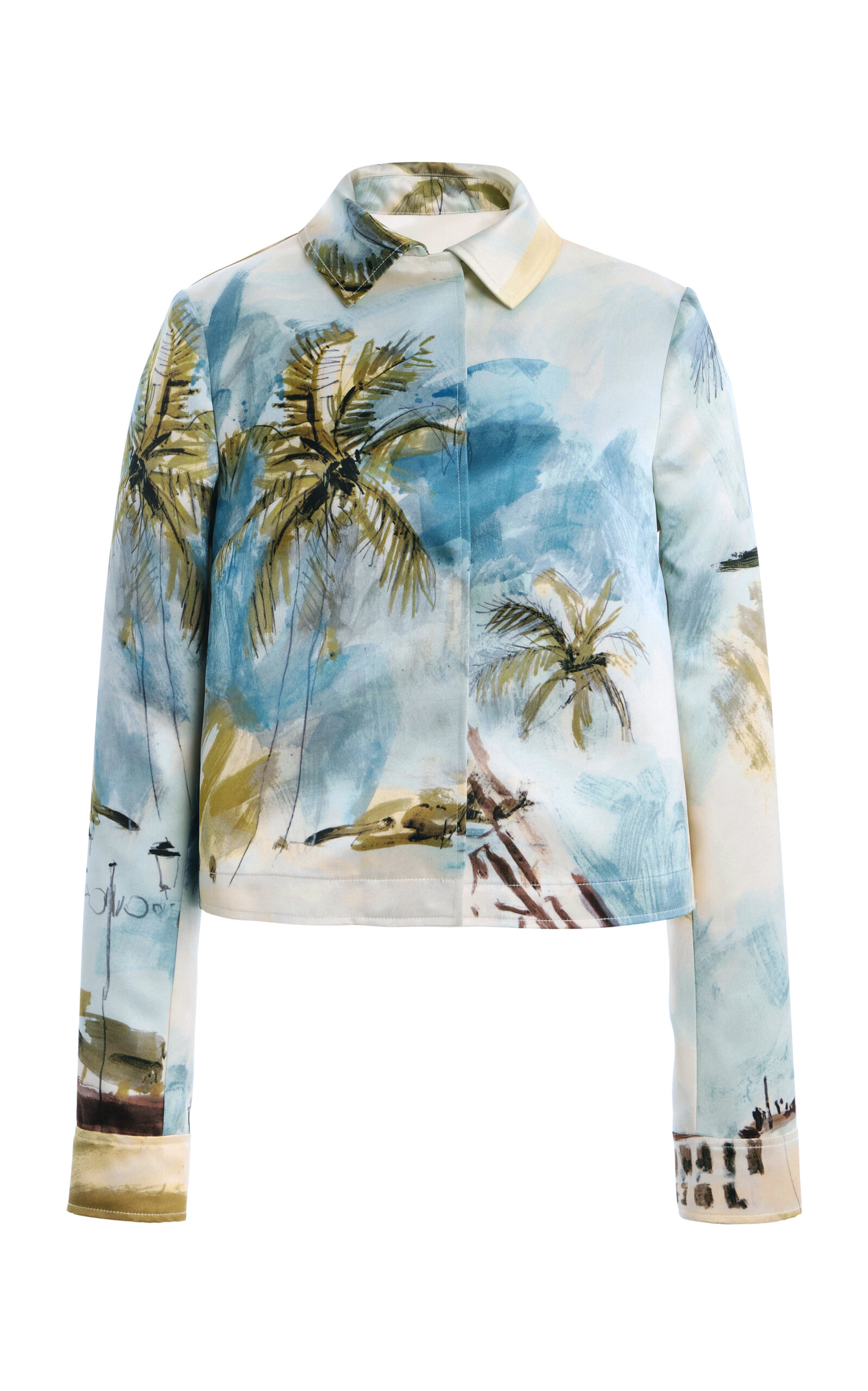 Oscar de la Renta - Printed Satin Jacket - Multi - US 2 - Moda Operandi