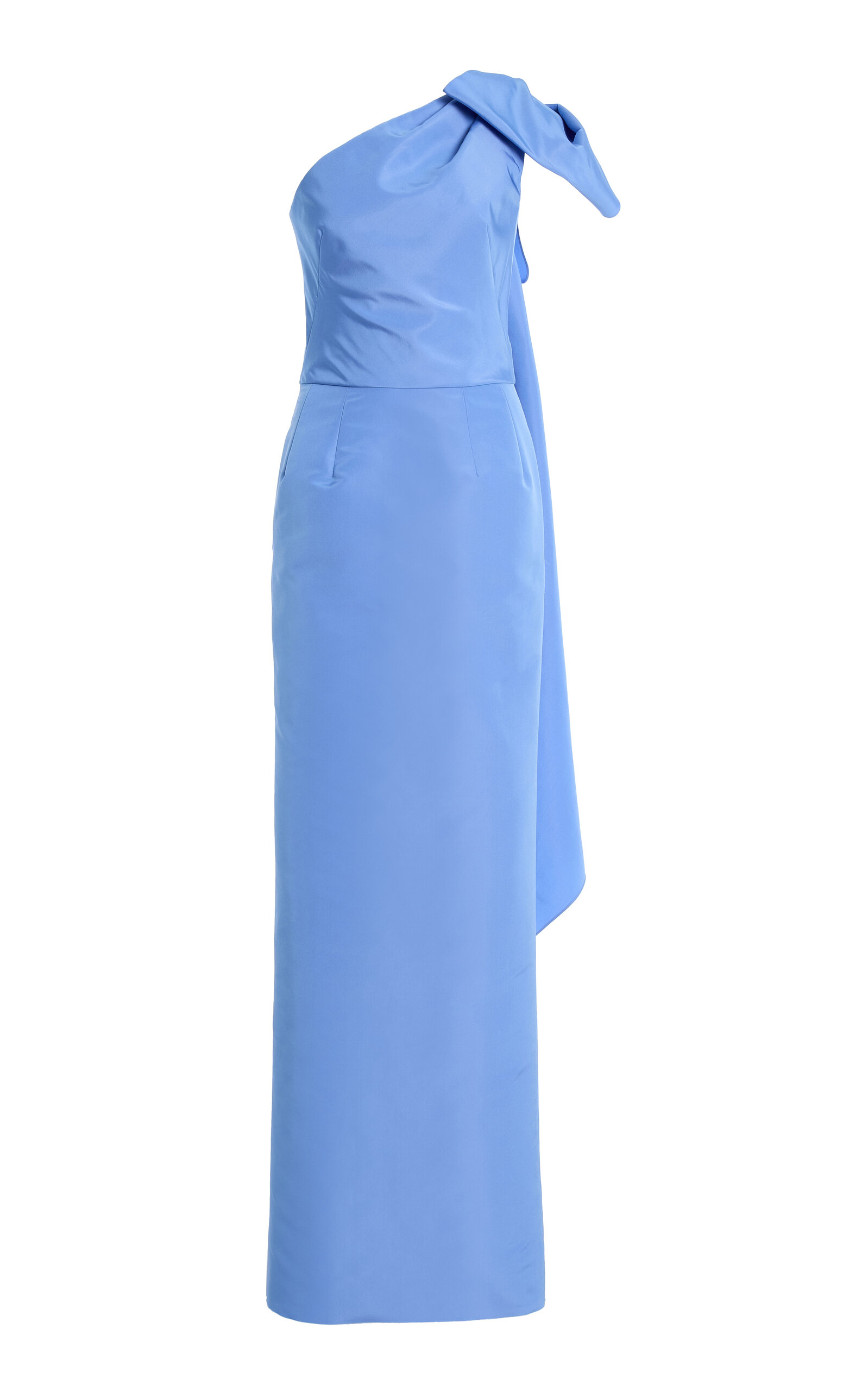 Oscar de la Renta One-Shoulder Silk-Faille Gown