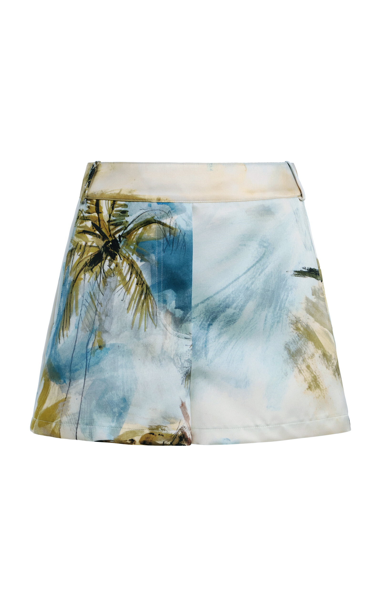 Oscar de la Renta Printed Satin Shorts