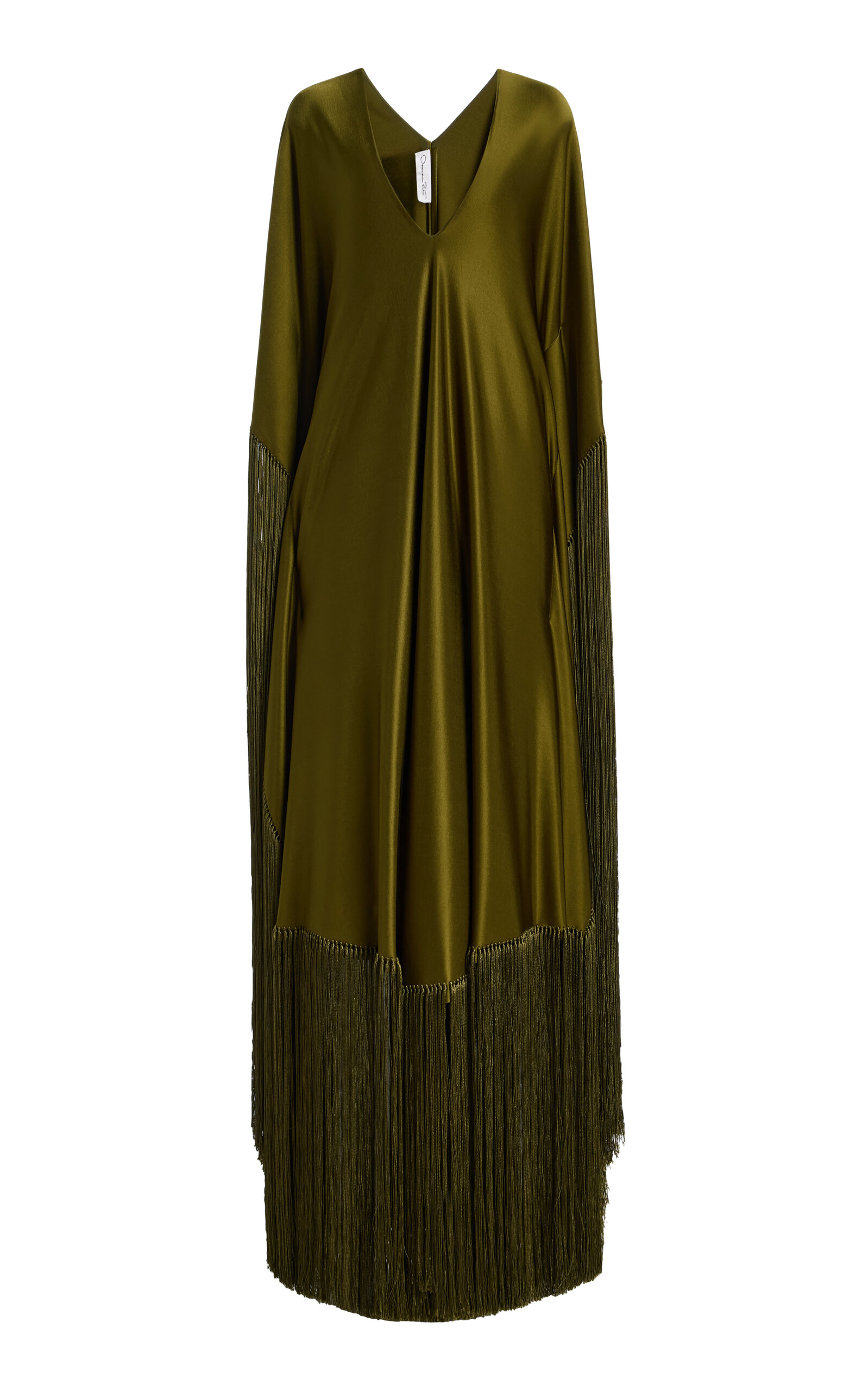Oscar de la Renta - Fringed Caftan - Dark Green - L - Moda Operandi