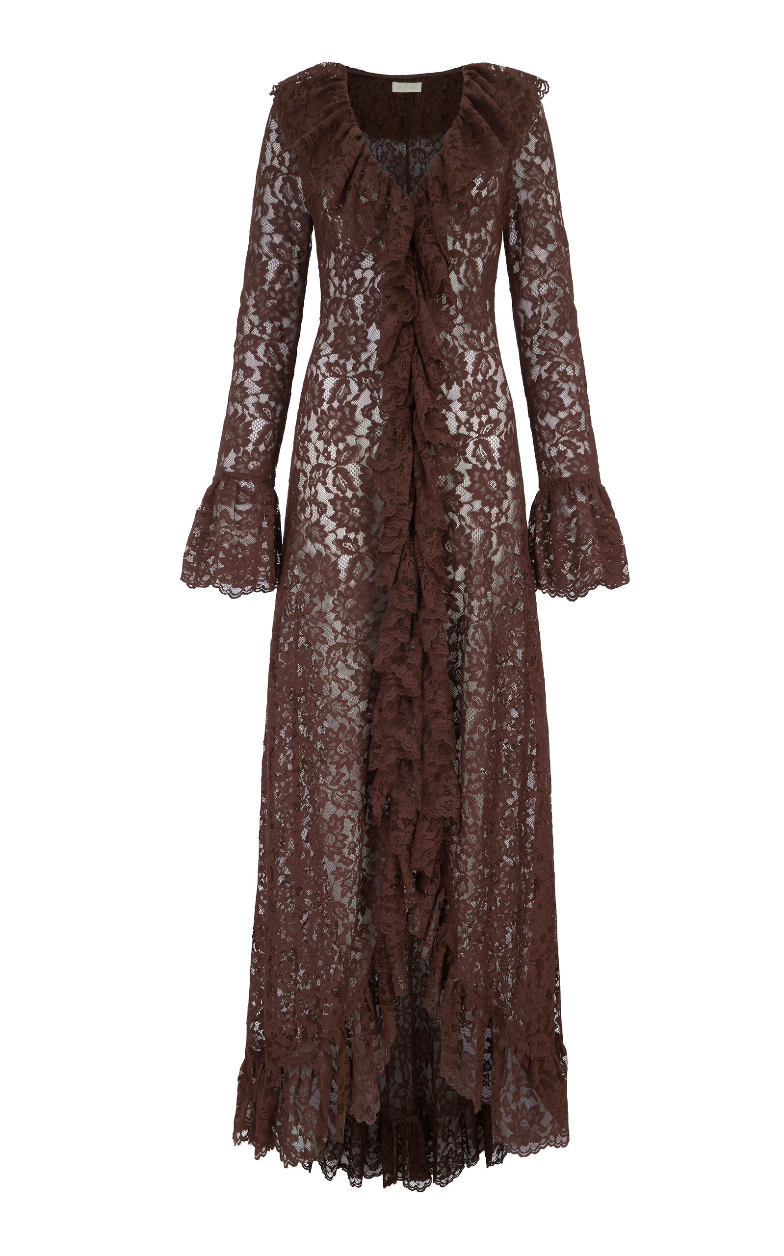 De La Vali Clementina Ruffled Lace Maxi Dress