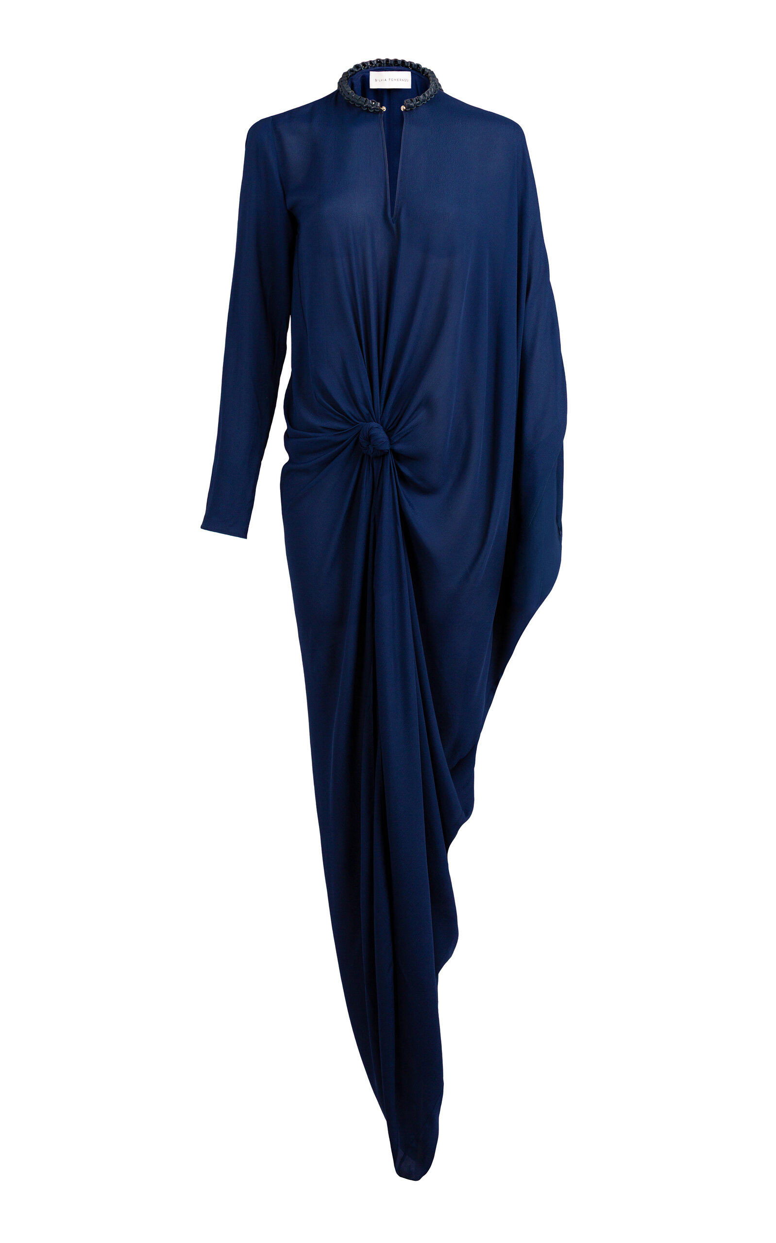 Silvia Tcherassi Rosella Draped Knot-Front Dress