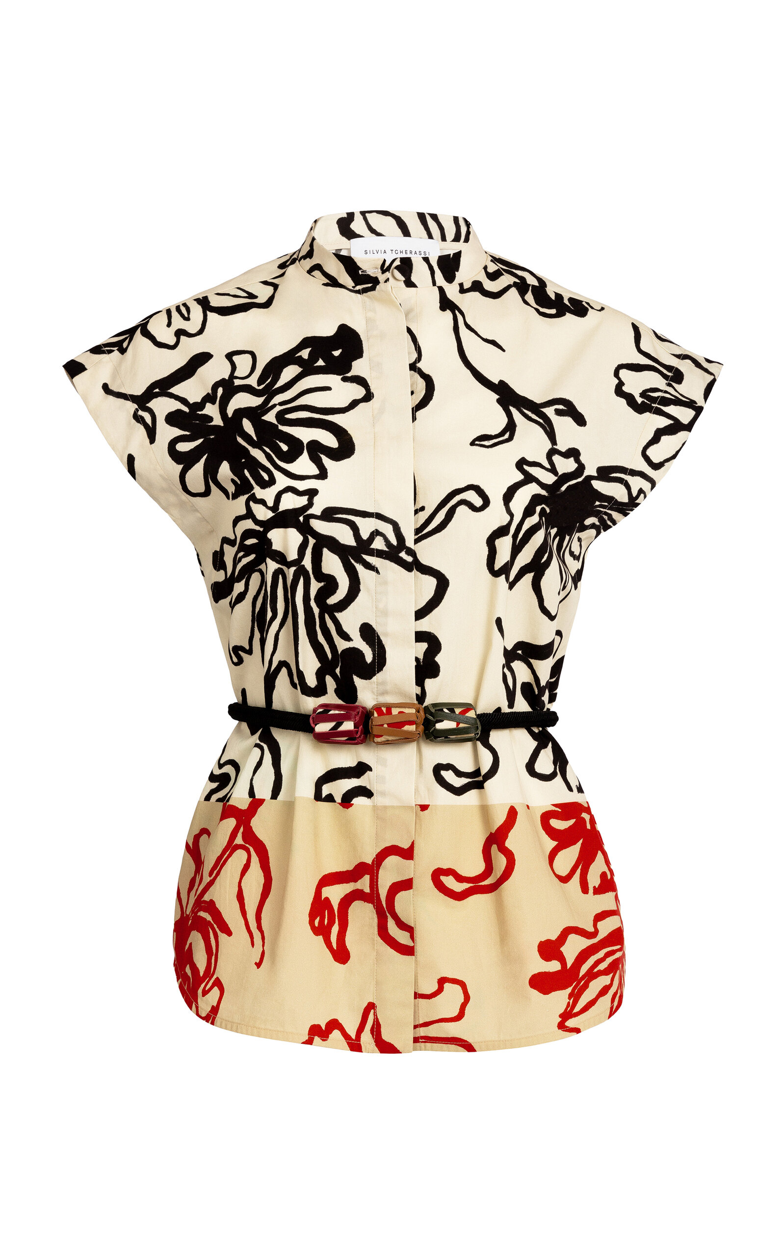 Silvia Tcherassi Adelle Cotton Floral Top