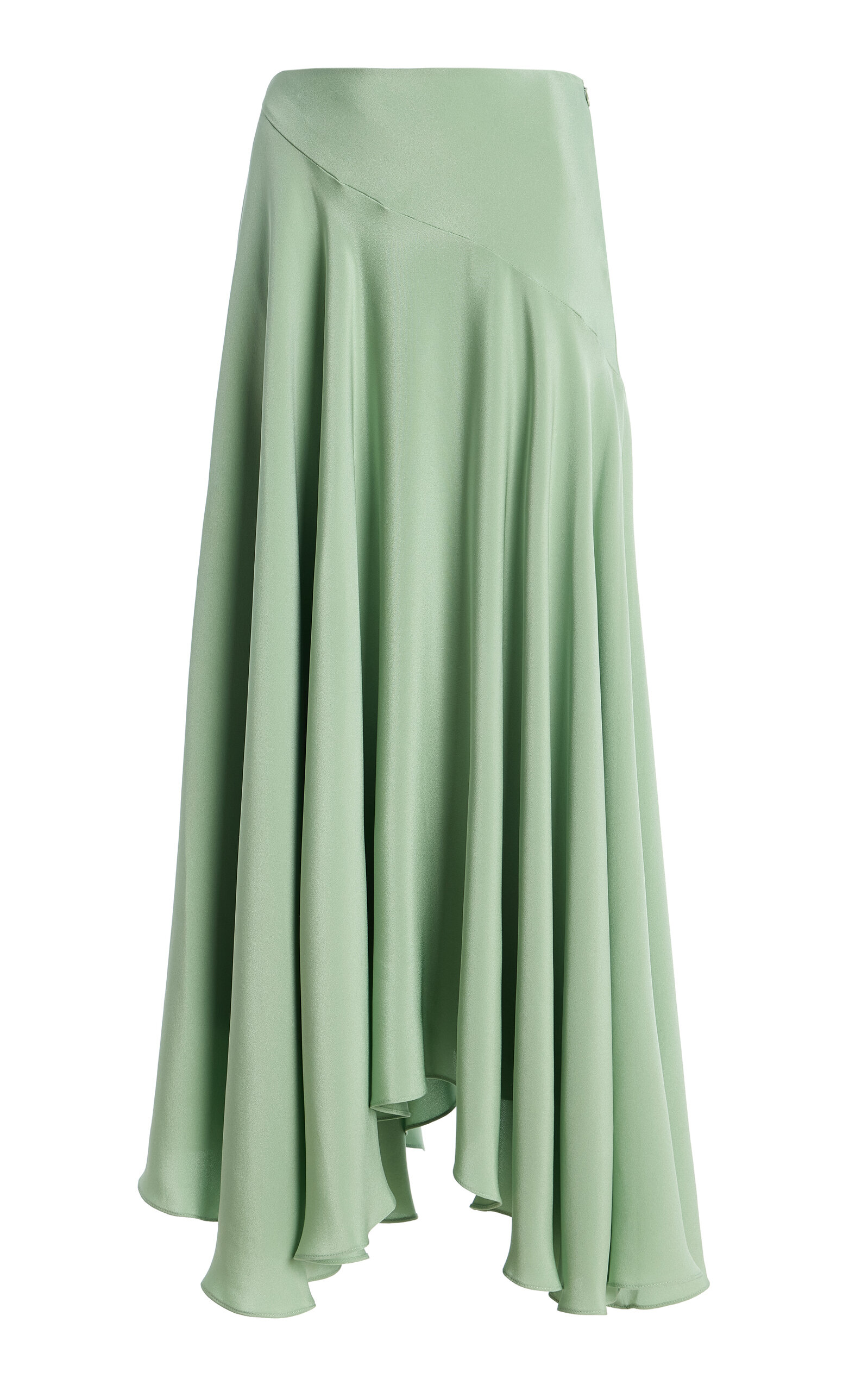Rodarte Exclusive Bias Silk-Crepe Midi Skirt