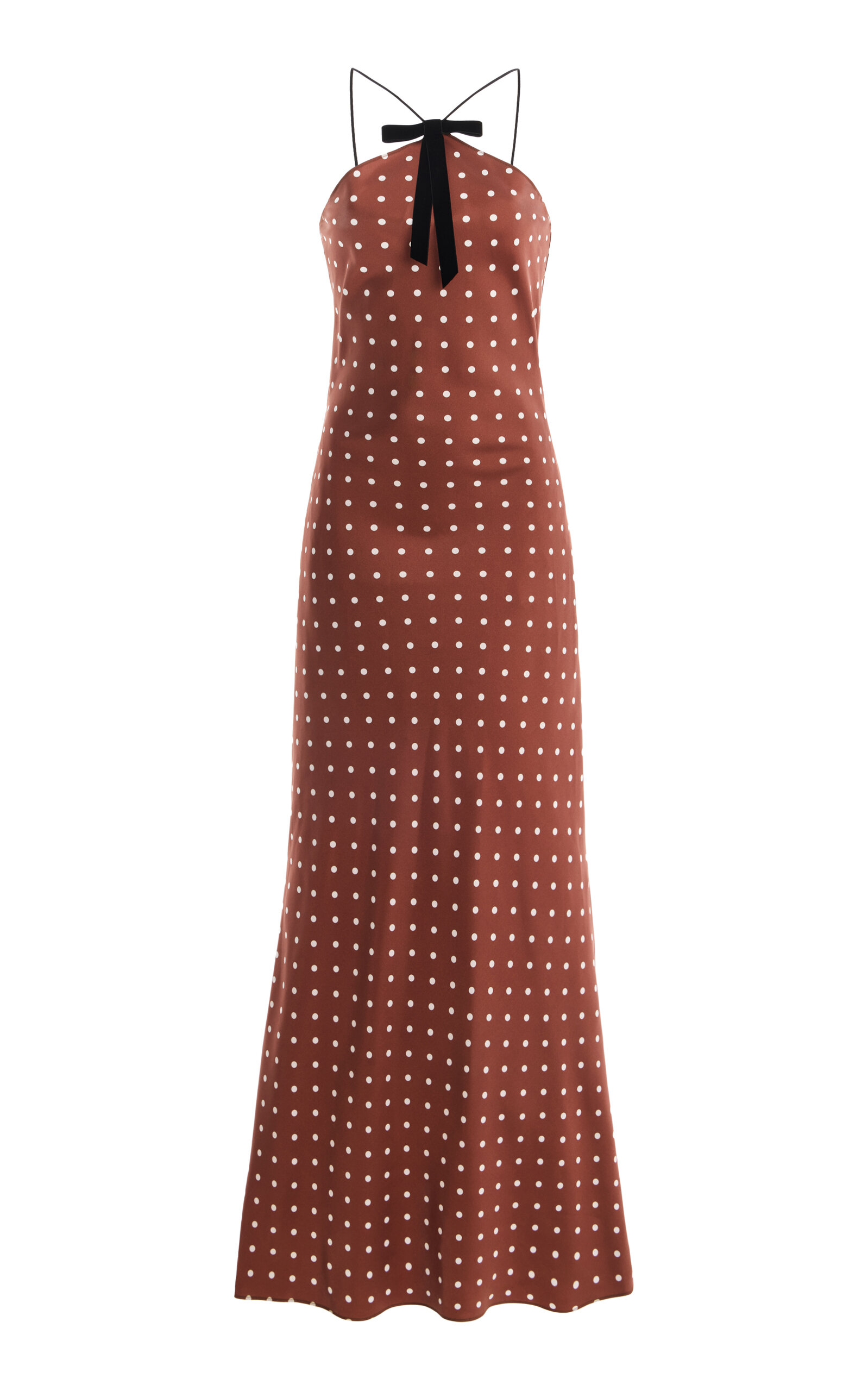 Rodarte Polka-Dot Silk-Twill Midi Dress