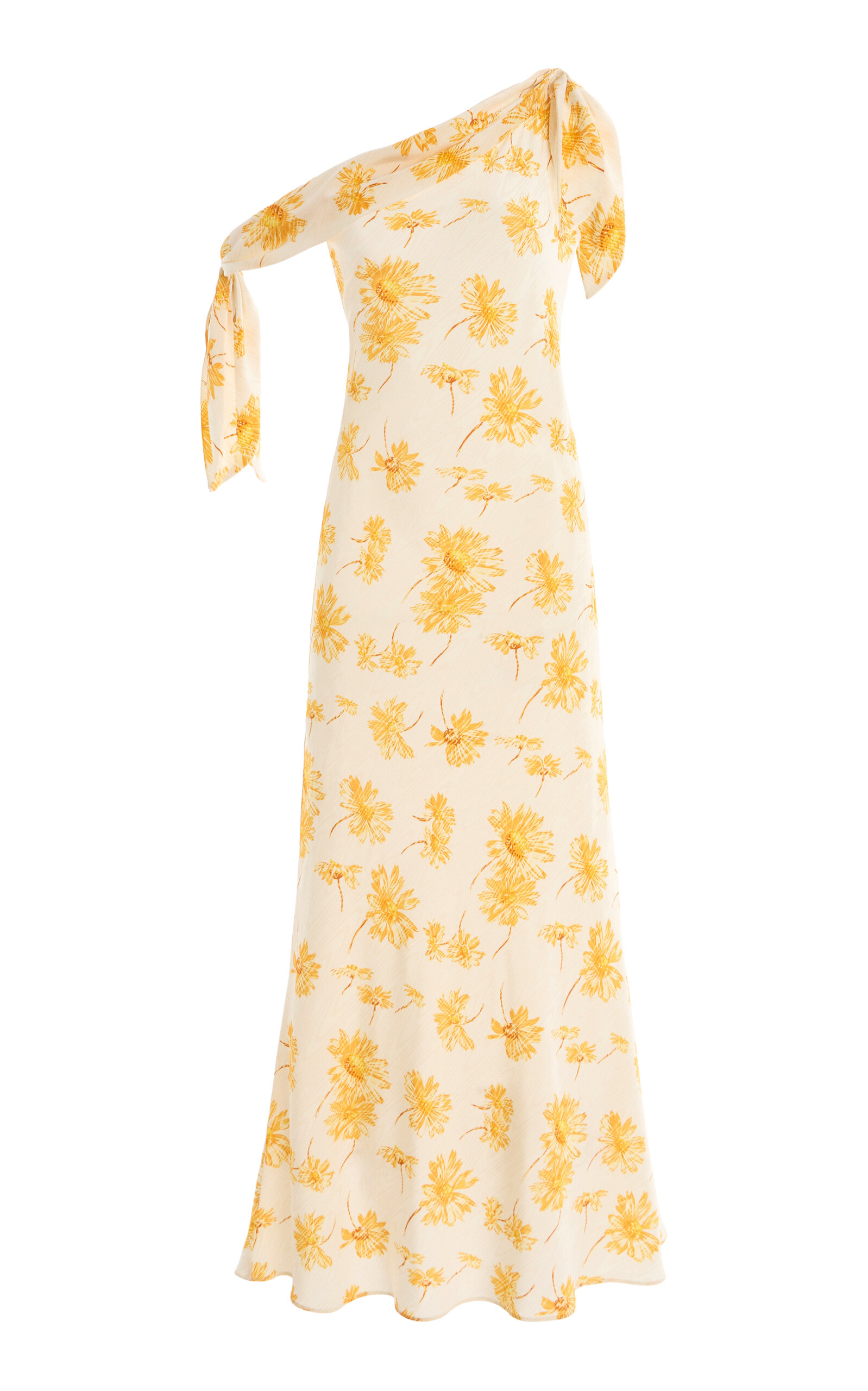 Rodarte Moiré Daisy Silk-Crepe Midi Dress