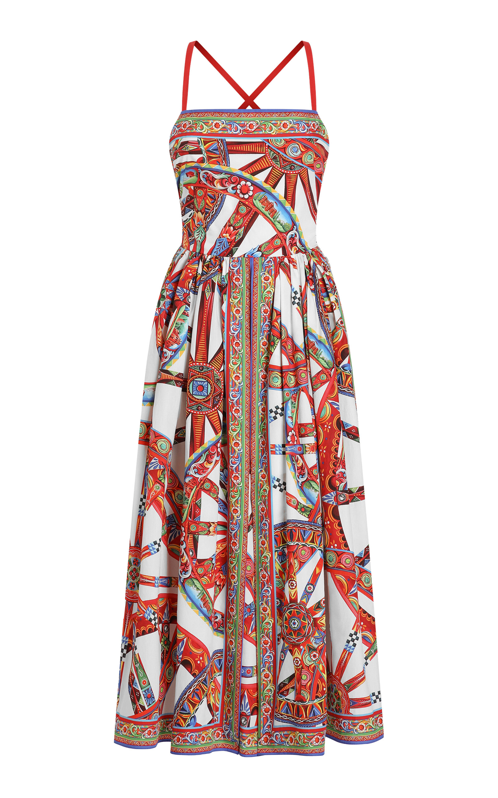 Dolce & Gabbana Printed Cotton Midi Dress - Moda Operandi