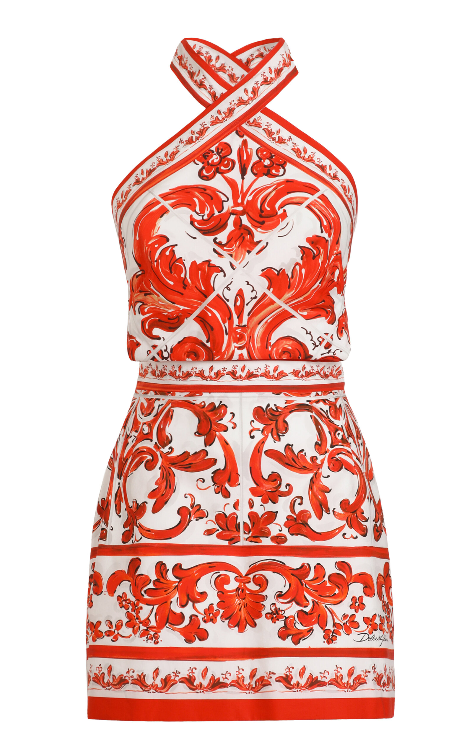 Dolce & Gabbana Printed Cotton Mini Dress | Image 1 Dolce & Gabbana Printed Cotton Mini Dress | Image 1
