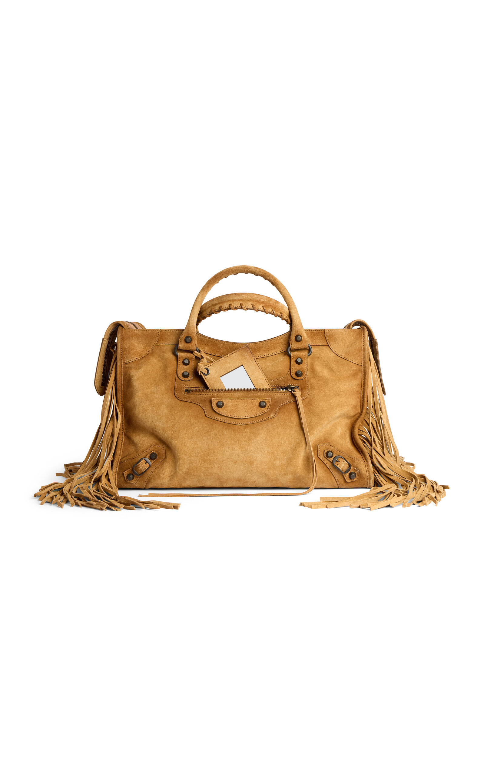Balenciaga Le City Small Fringed Suede Bag - Moda Operandi