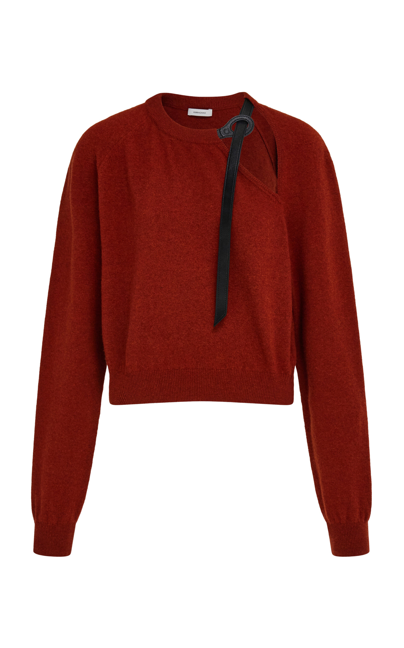 Ferragamo Leather-Detailed Wool-Cashmere Sweater | Thumbnail 7 Ferragamo Leather-Detailed Wool-Cashmere Sweater | Thumbnail 7