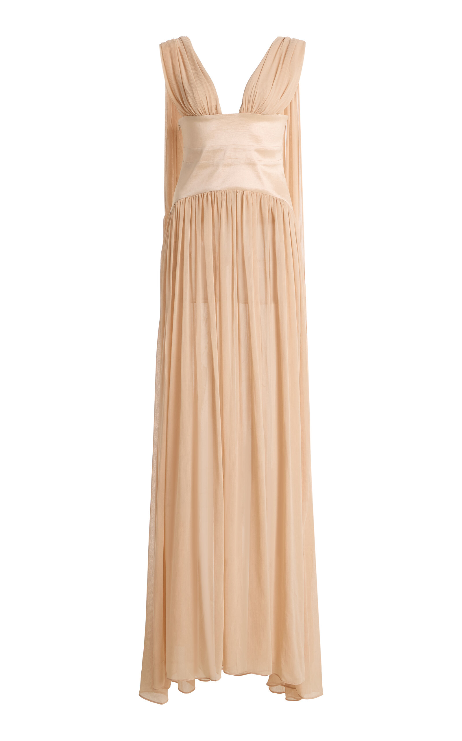 Arcina Ori Exclusive Ramona Chiffon Maxi Dress In Brown