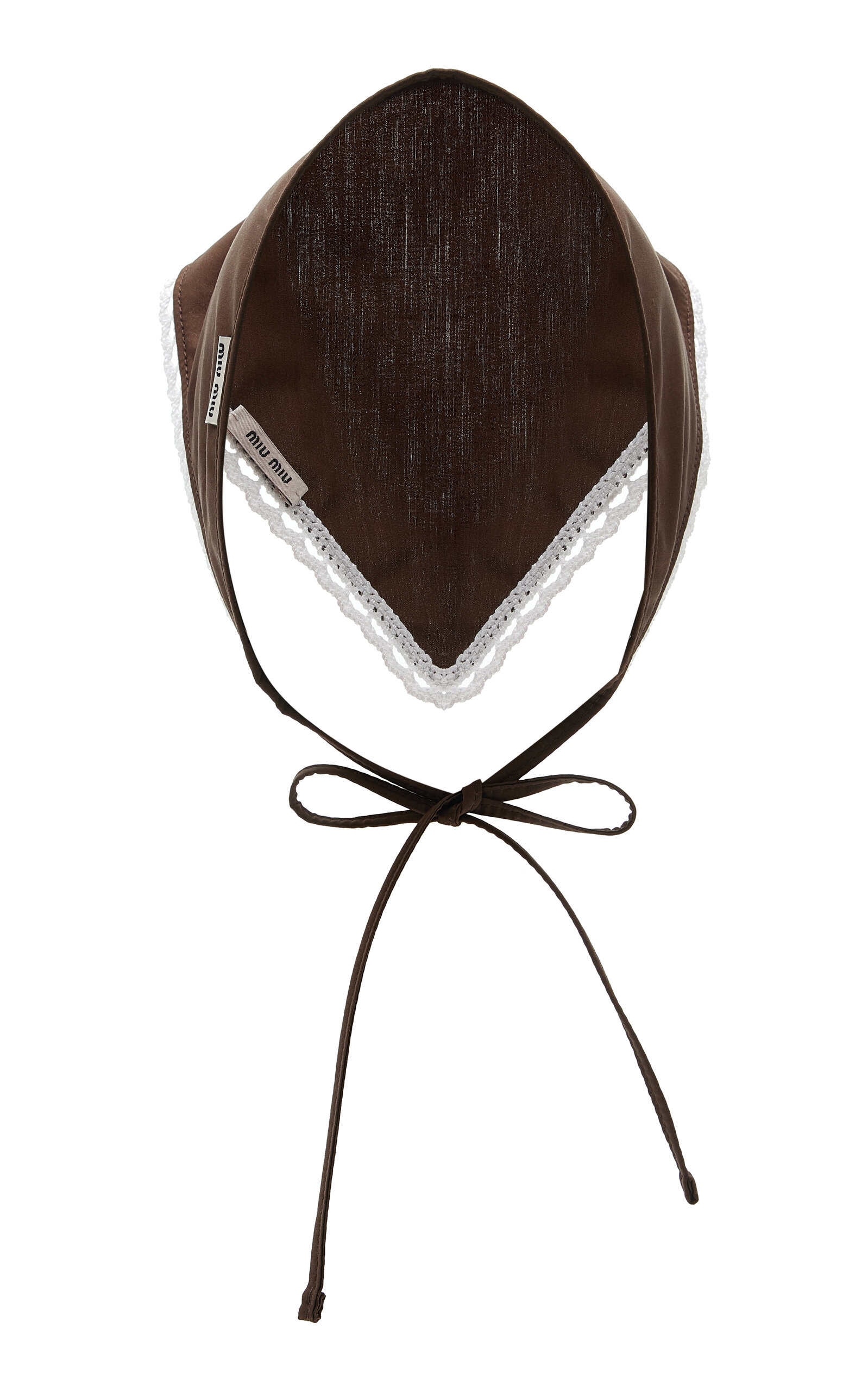 Miu Miu - Tie-Around Poplin Bandana - Brown - OS - Moda Operandi