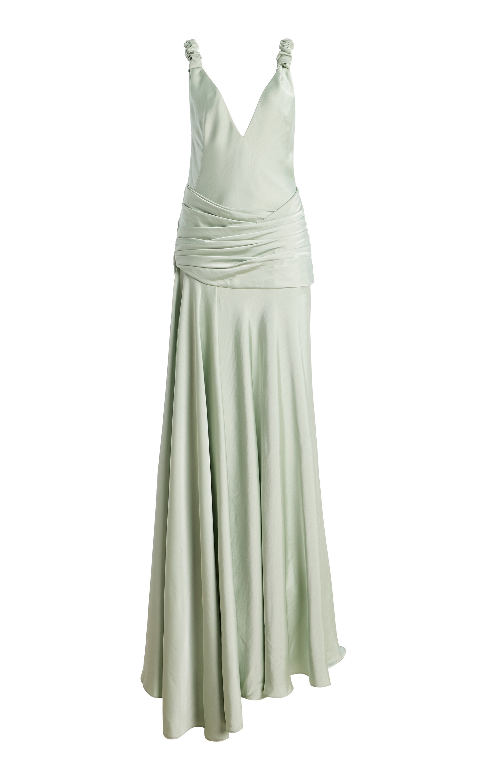 Arcina Ori Madalena Ruffled Satin Maxi Dress - Moda Operandi