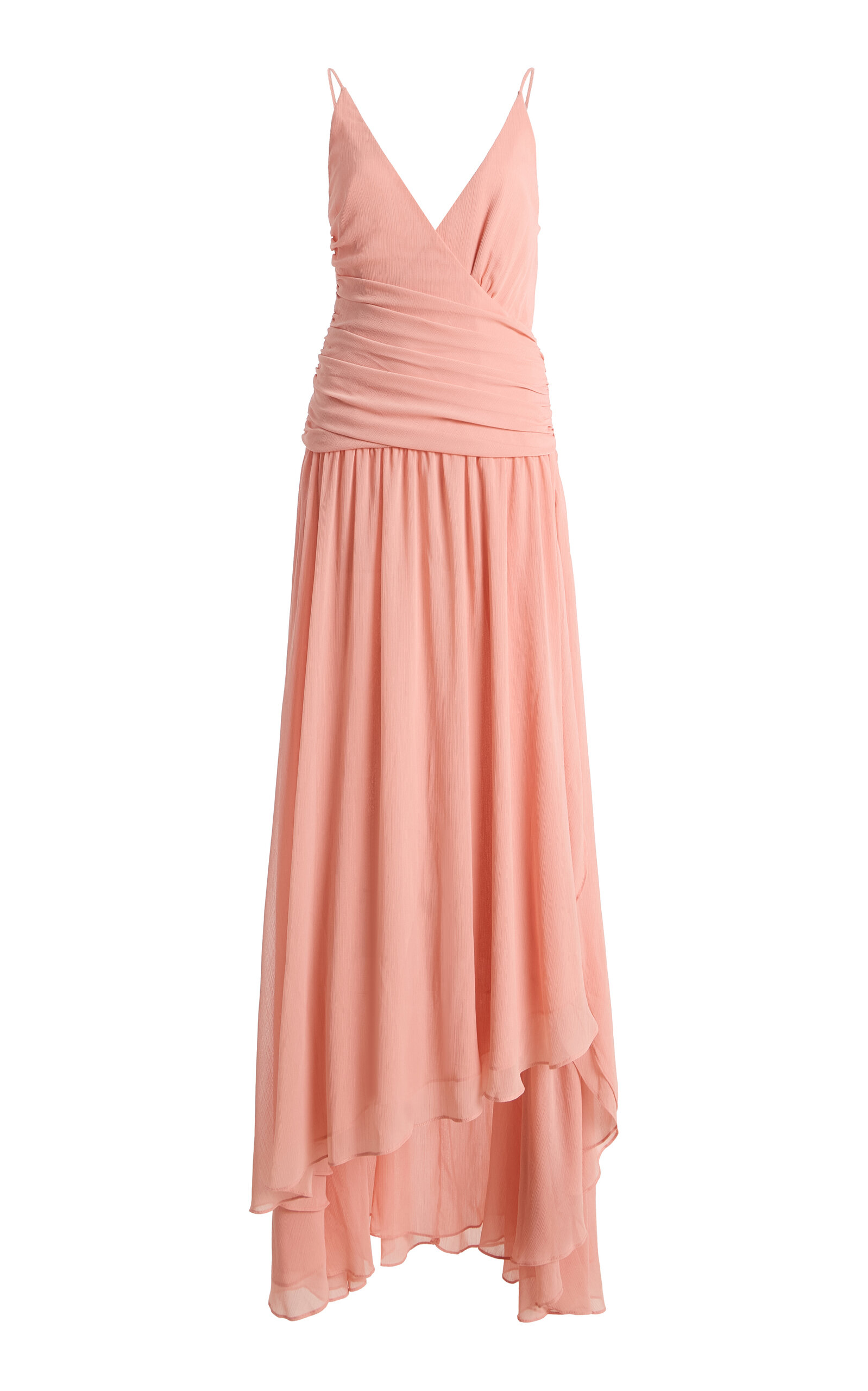 Arcina Ori Delilah Ruffled Chiffon Maxi Dress In Pink