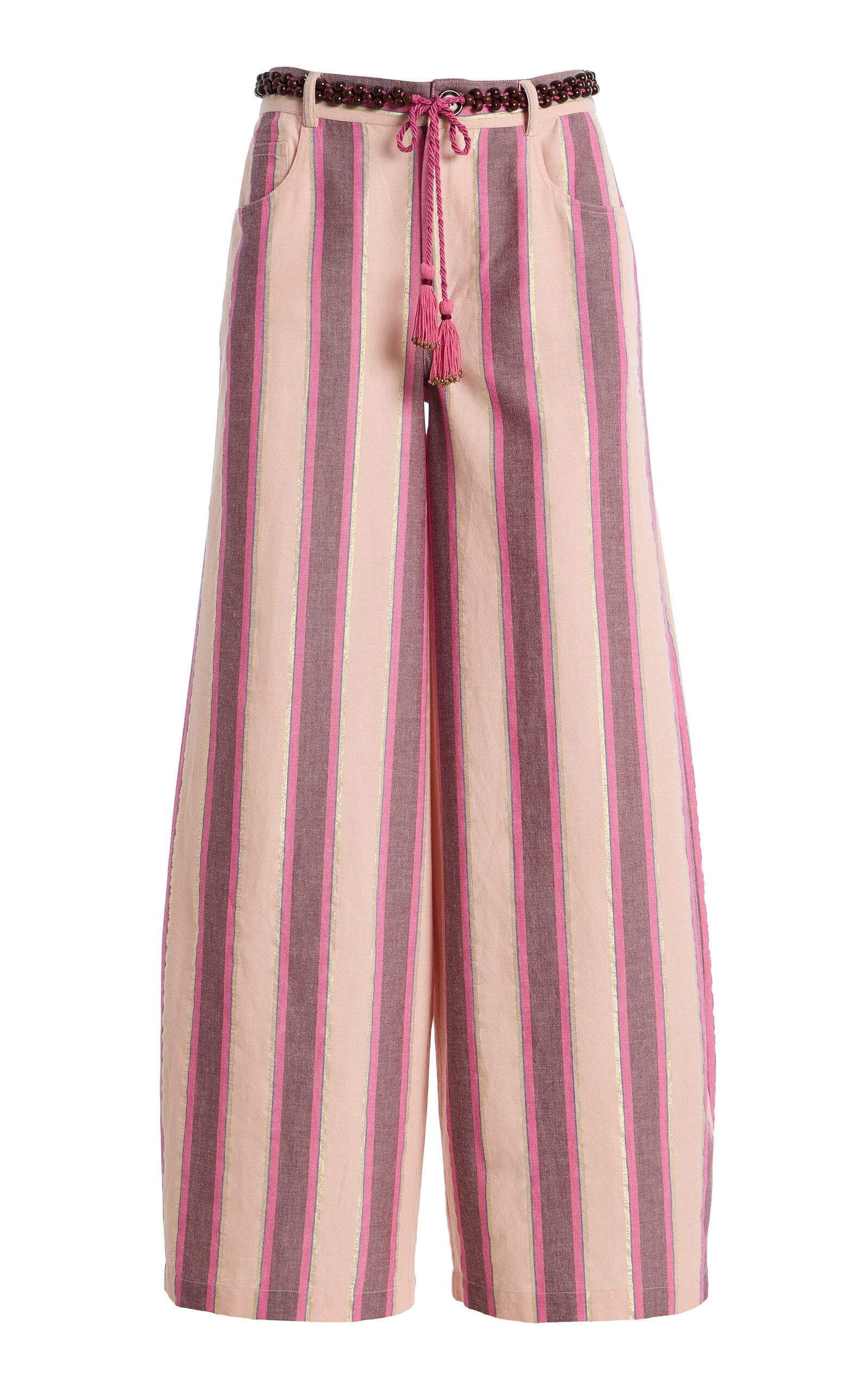 Ilio Nema Tzimi Striped Cotton Top In Pink
