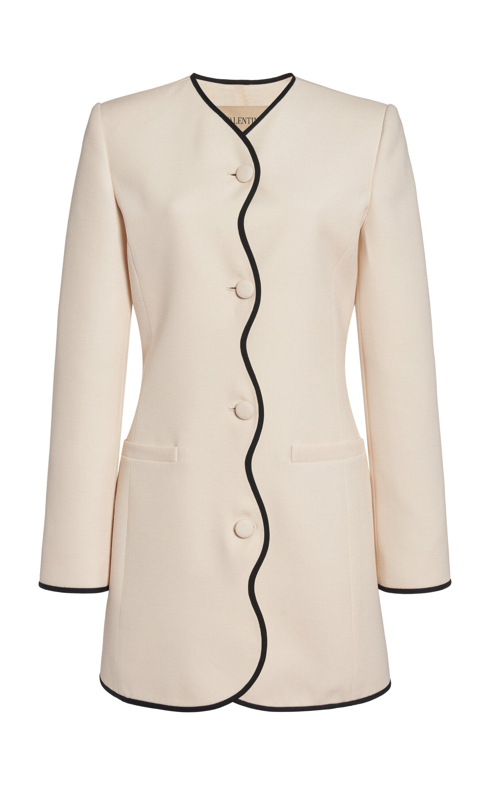 Valentino Garavani Jacket Solid Silk Linen Canvas In Pattern
