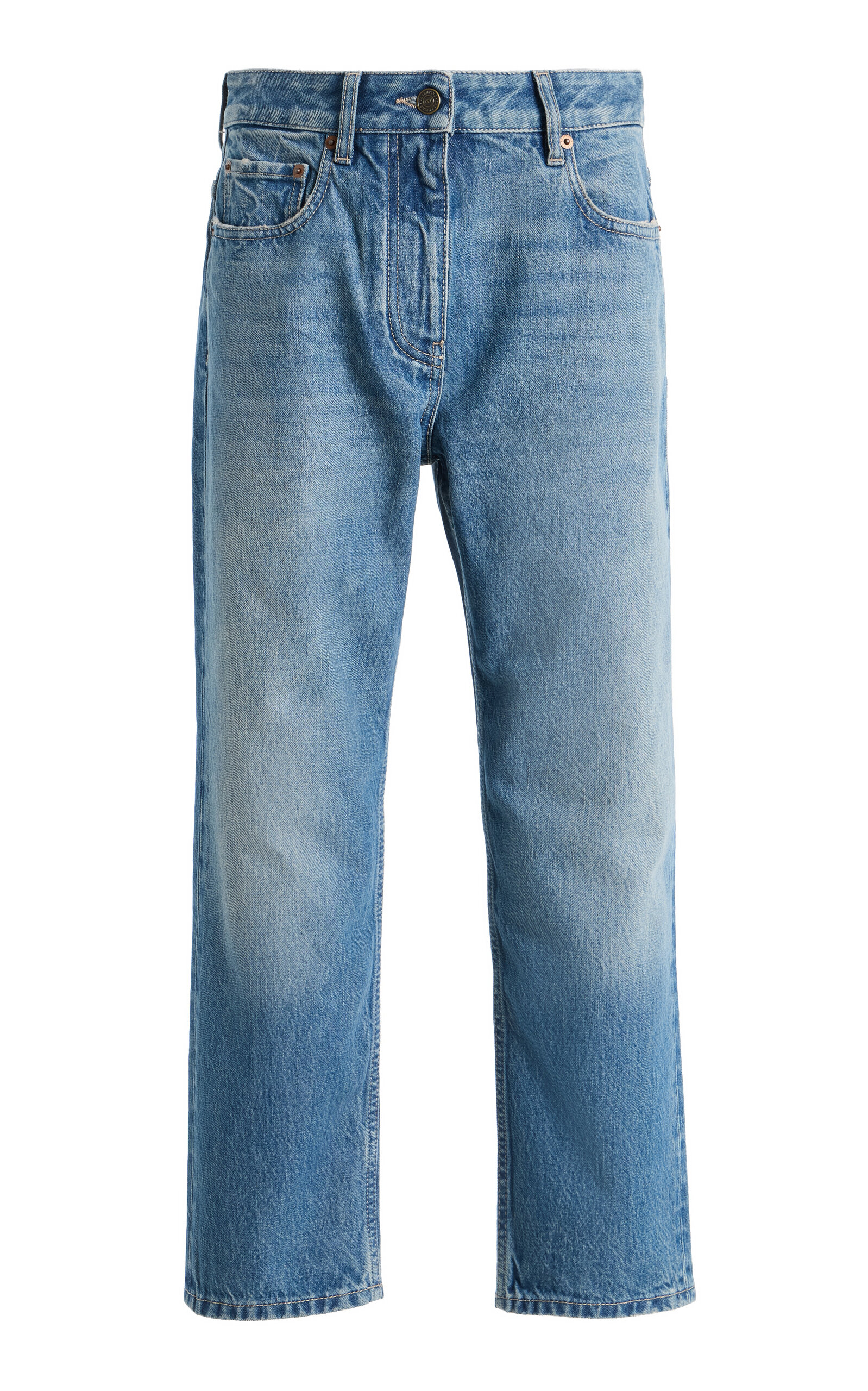 Valentino Garavani Rigid High-Rise Straight-Leg Cropped Jeans - Moda Operandi
