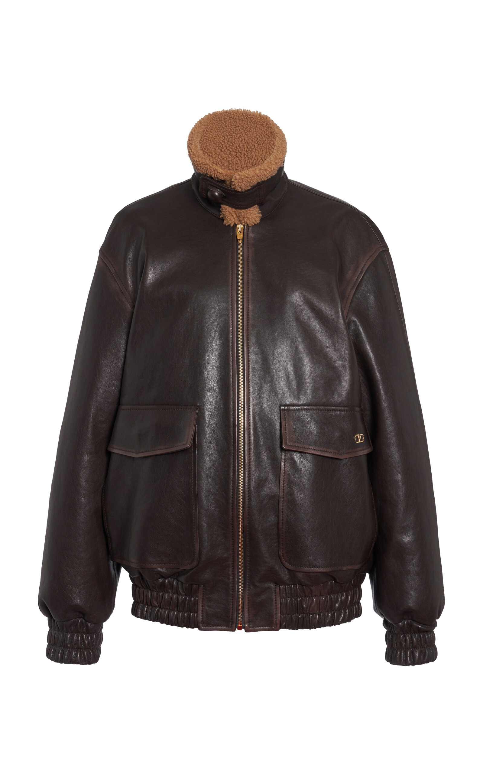 Valentino Garavani Shearling-Trimmed Leather Jacket | Thumbnail 8