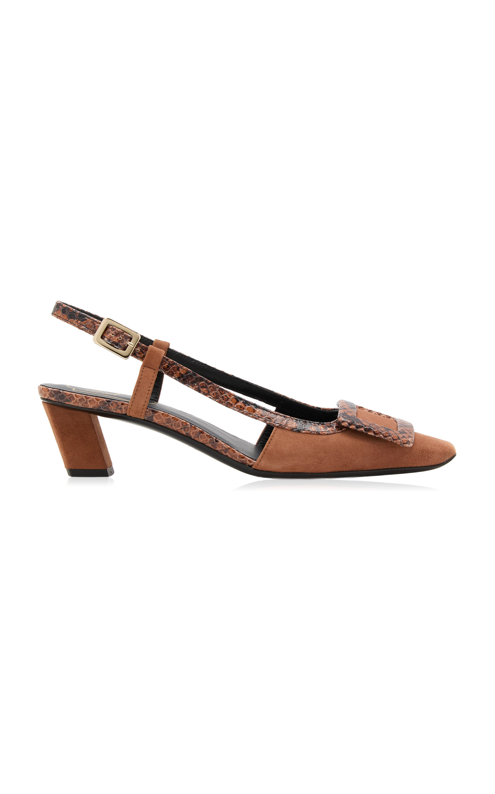 Roger Vivier Belle Vivier Python-Effect Suede Slingback Pumps | Thumbnail 9 Roger Vivier Belle Vivier Python-Effect Suede Slingback Pumps | Thumbnail 9