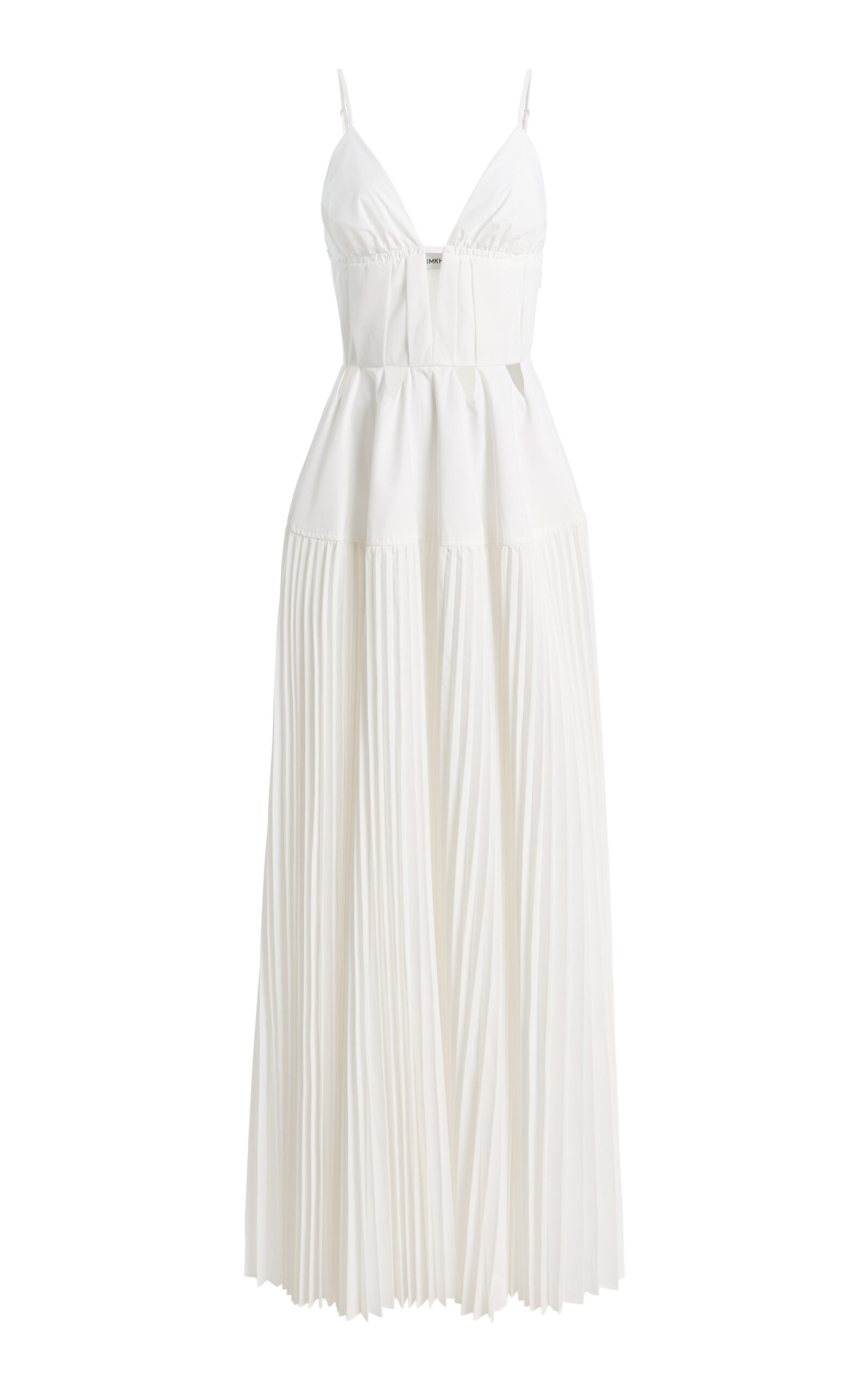 SIMKHAI Selene Pleated Crepe Maxi Dress