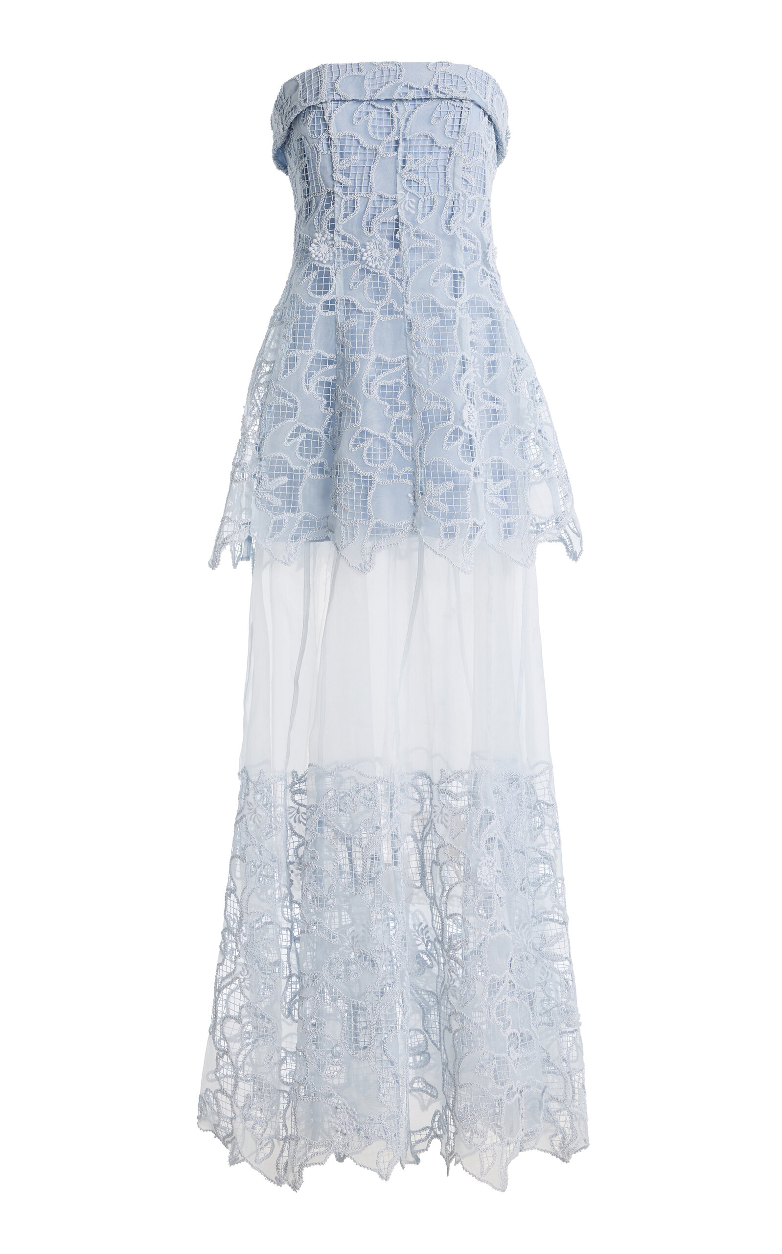 SIMKHAI - Rennis Embroidered Bustier Gown - Blue - US 0 - Moda Operandi