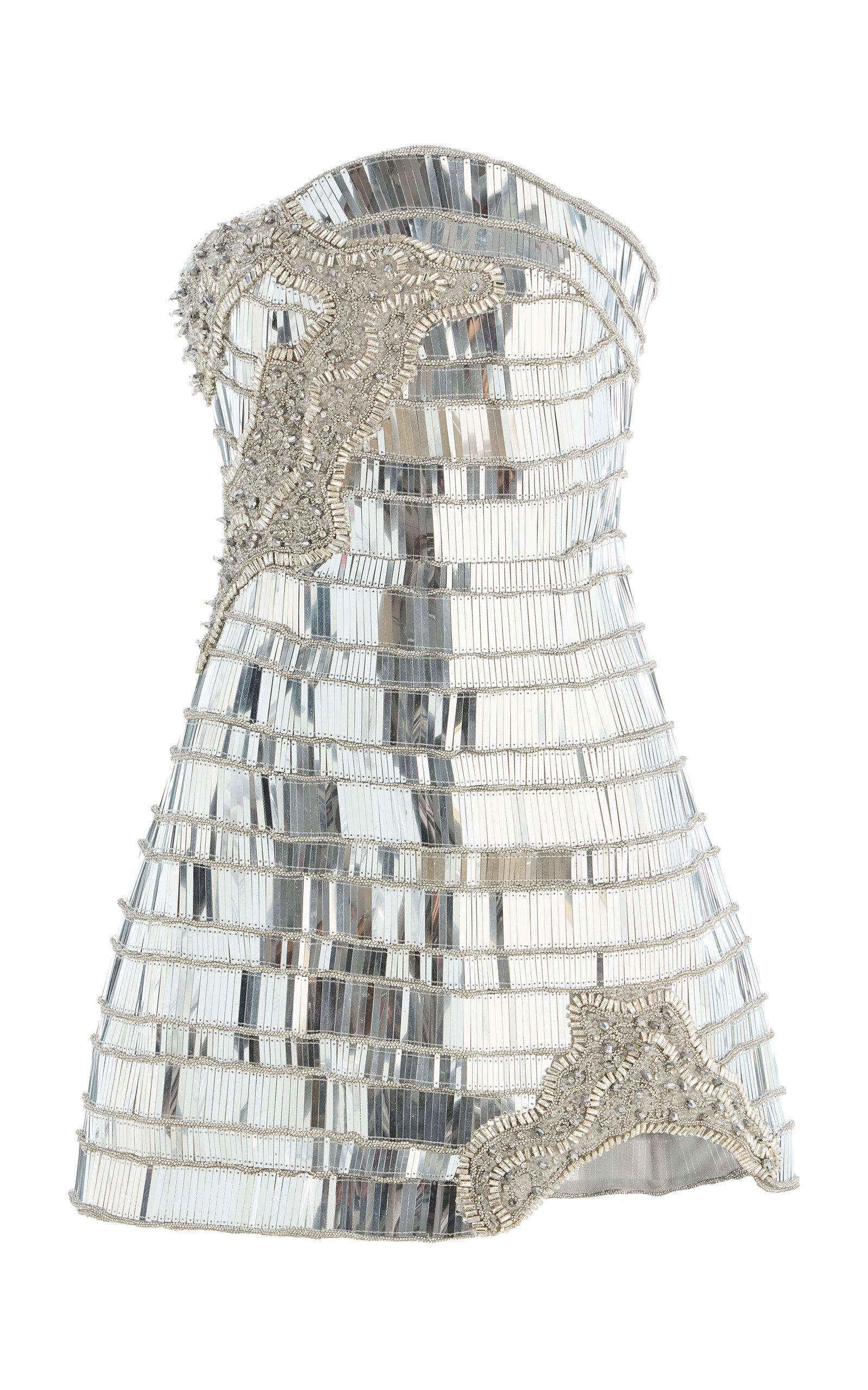 Rachel Gilbert Exclusive Ariel Embellished Tulle Mini Dress In Silver