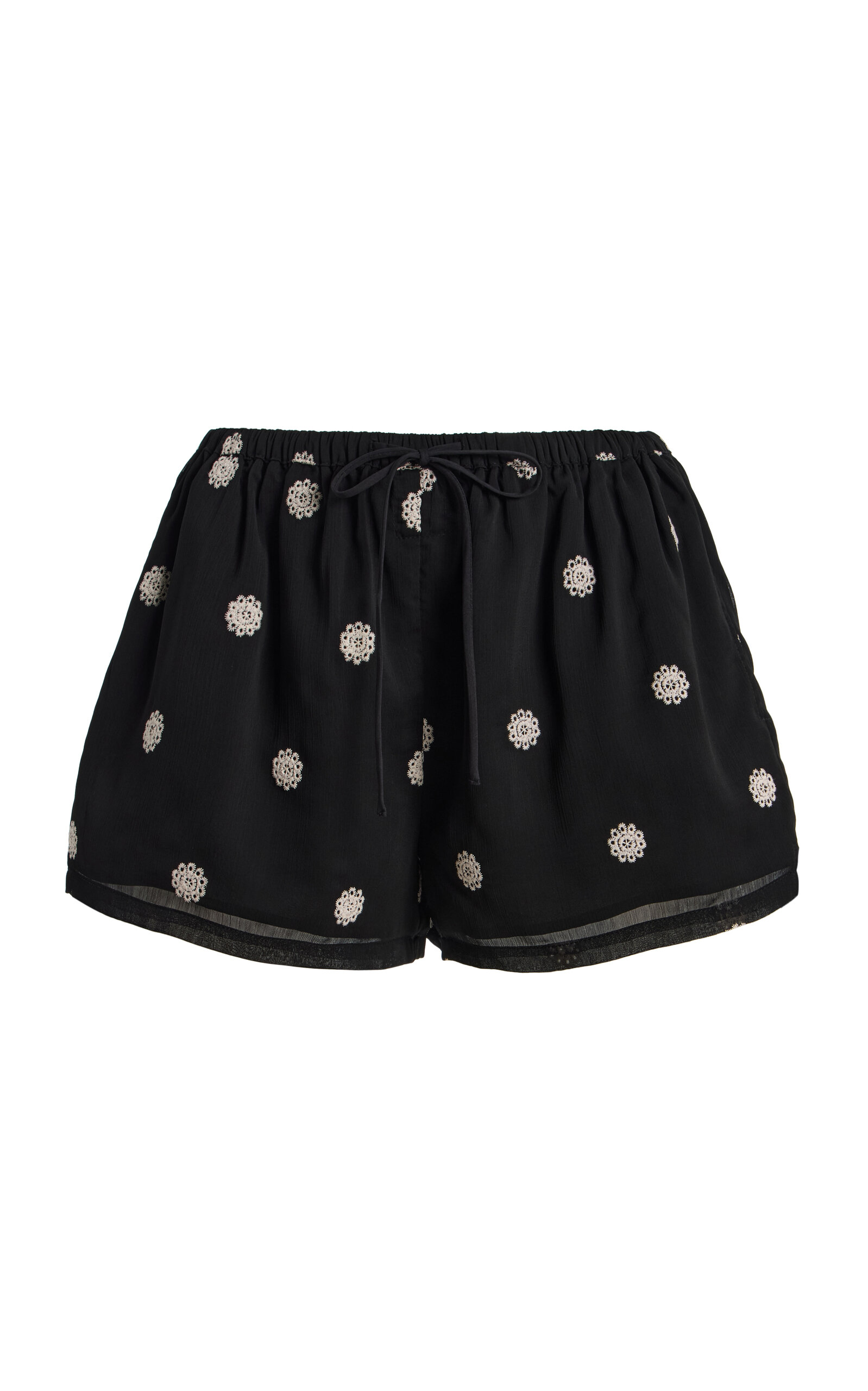 ELCE Elle Embroidered Crepe Shorts - Moda Operandi