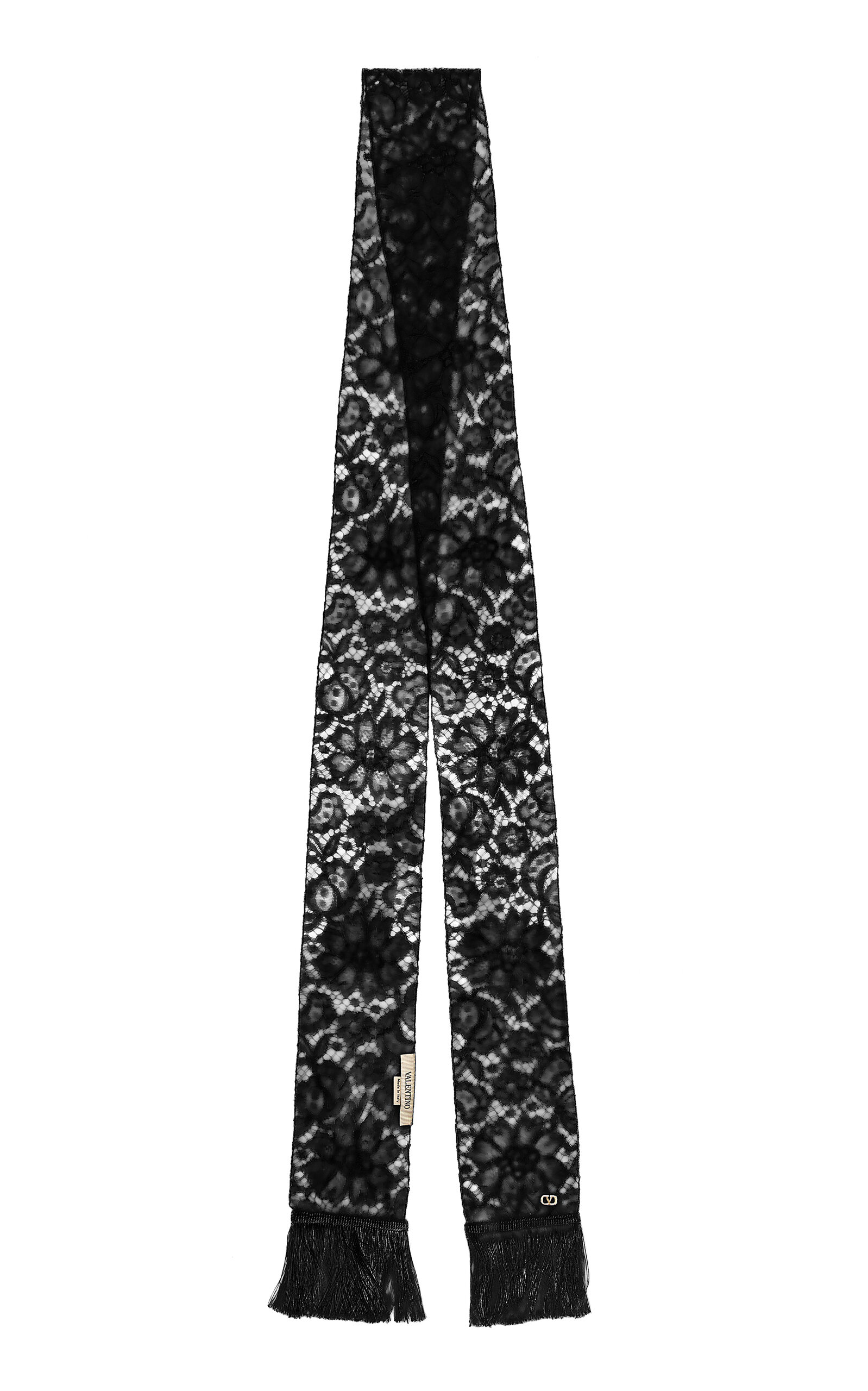 Valentino Garavani Long Fringed Lace Scarf