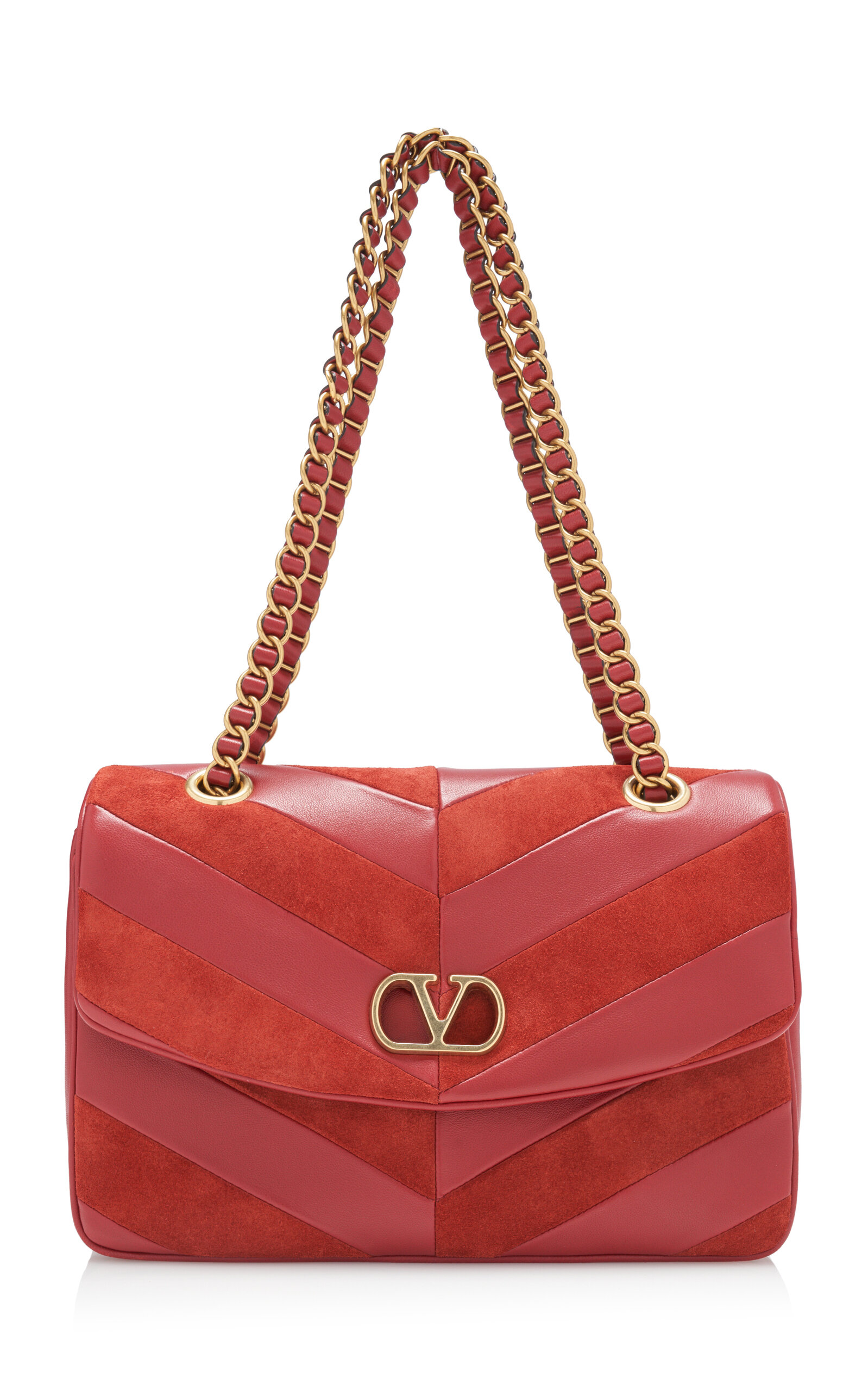 Valentino Garavani Djuna Medium Patchwork Suede Shoulder Bag - Moda Operandi
