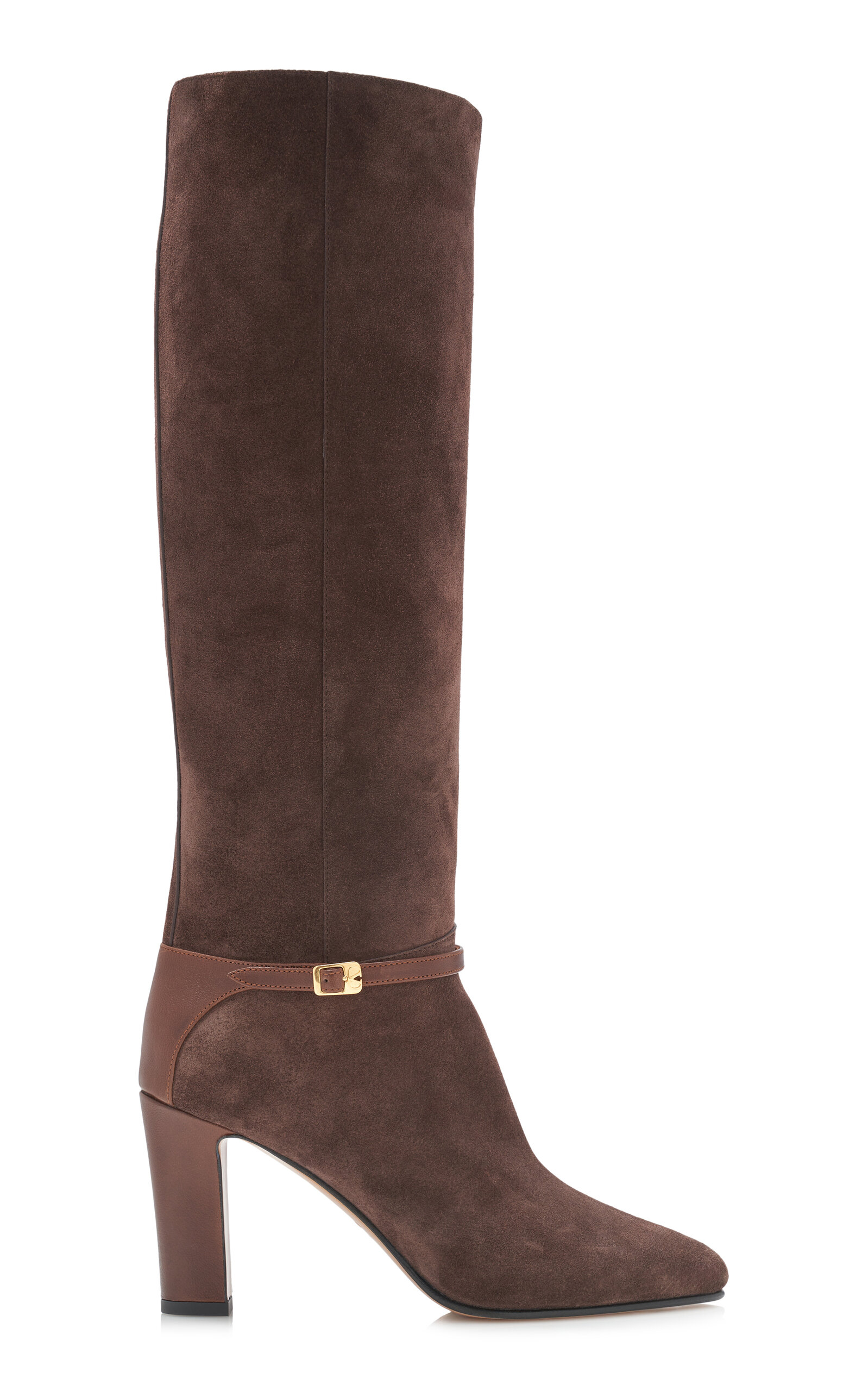 Valentino Garavani - Pattie Knee-Length Suede Boots - Brown - IT 37 - Moda Operandi
