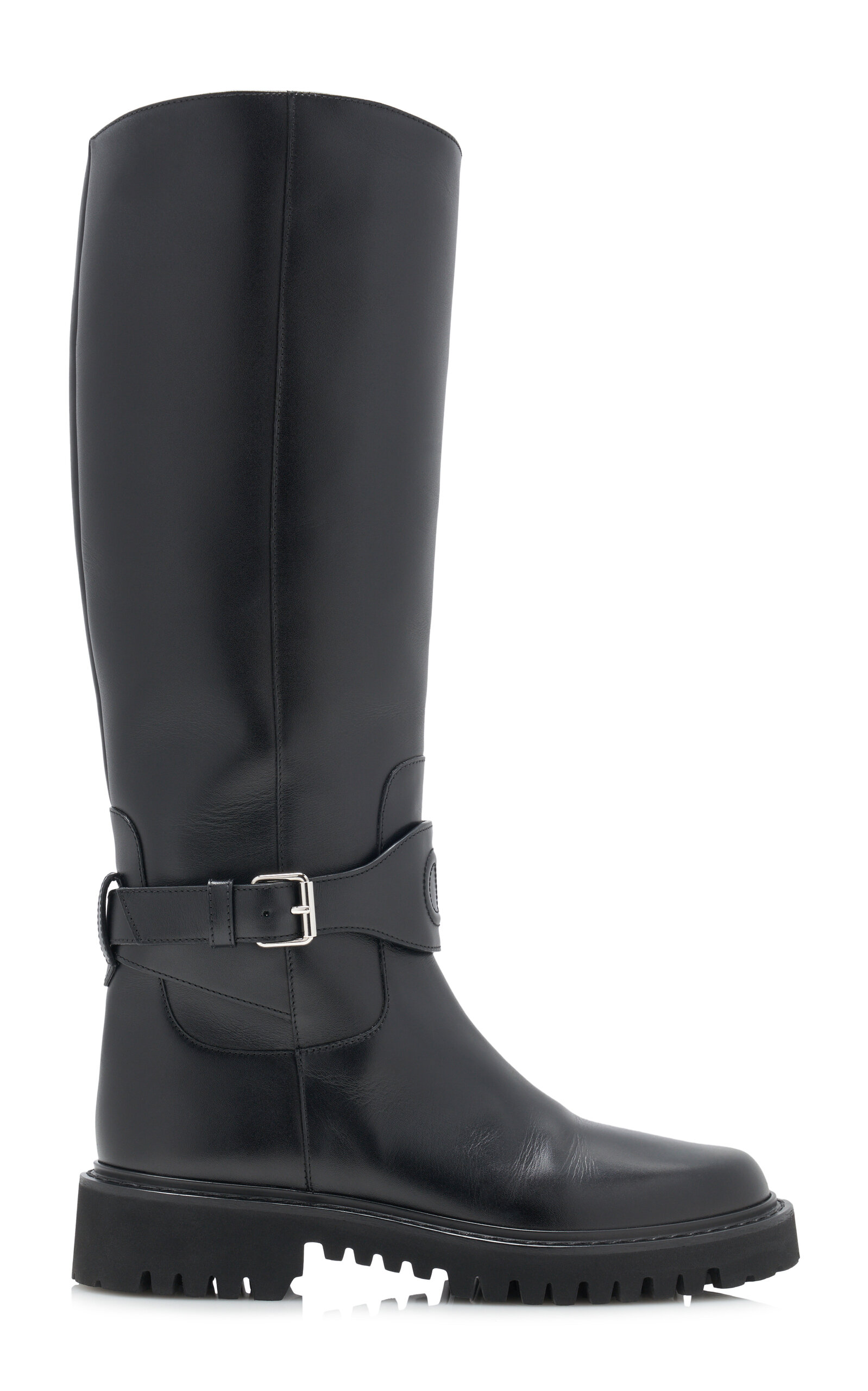 Valentino Garavani V-Logo Leather Knee Boots - Moda Operandi