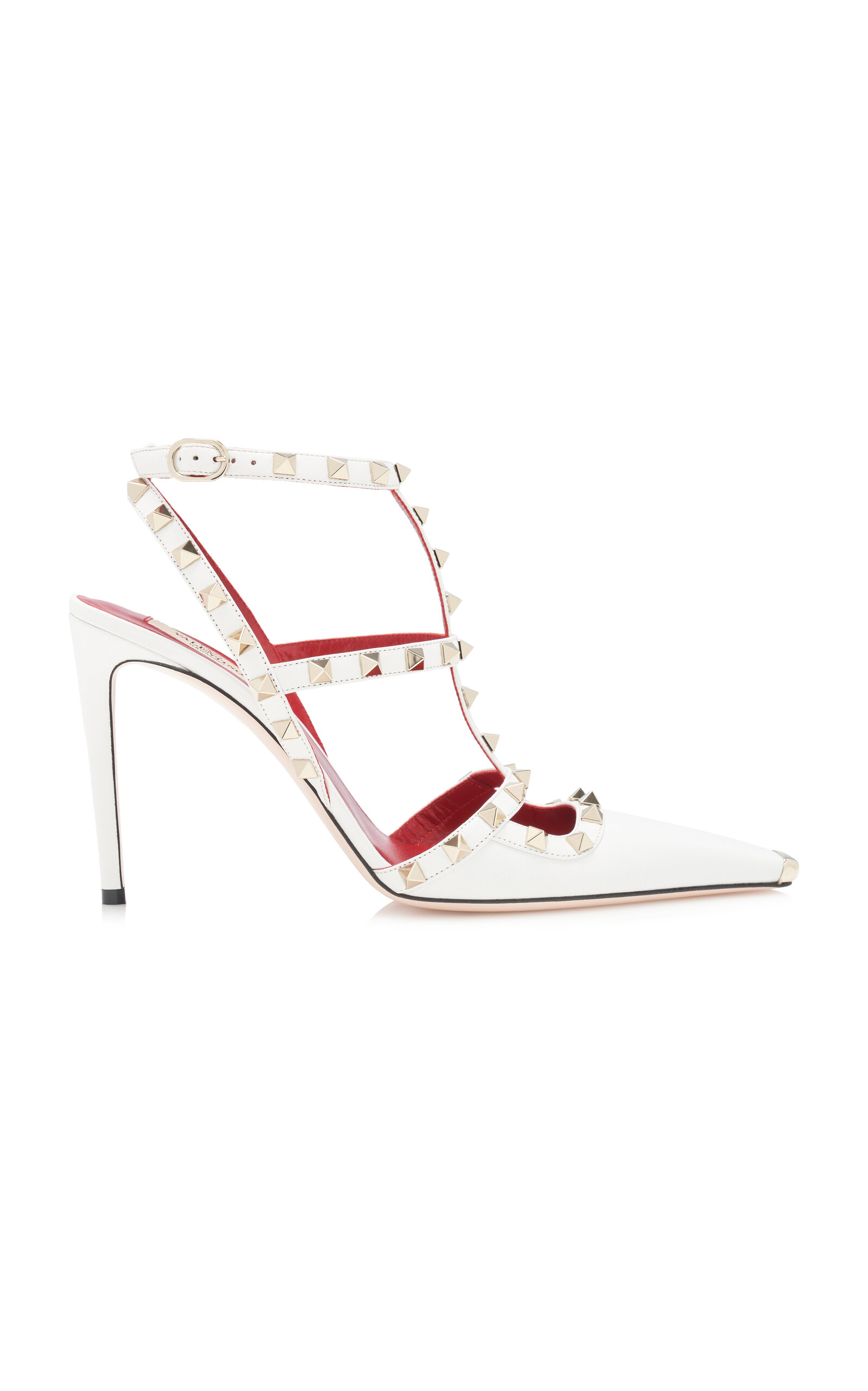 Valentino Garavani Rockstud Ankle Strap Leather Pumps - Moda Operandi