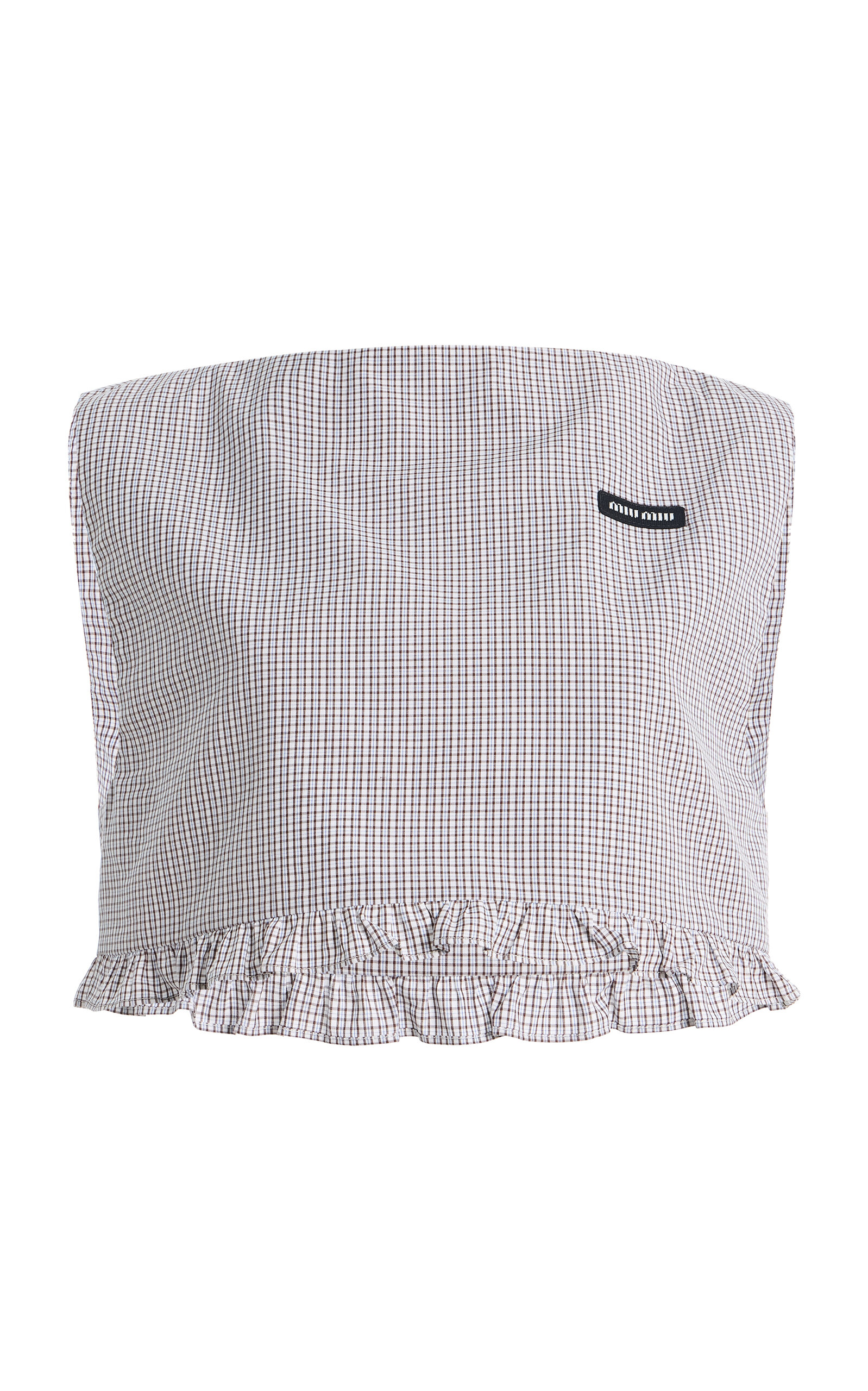 Miu Miu Checkered Cropped Cotton Top
