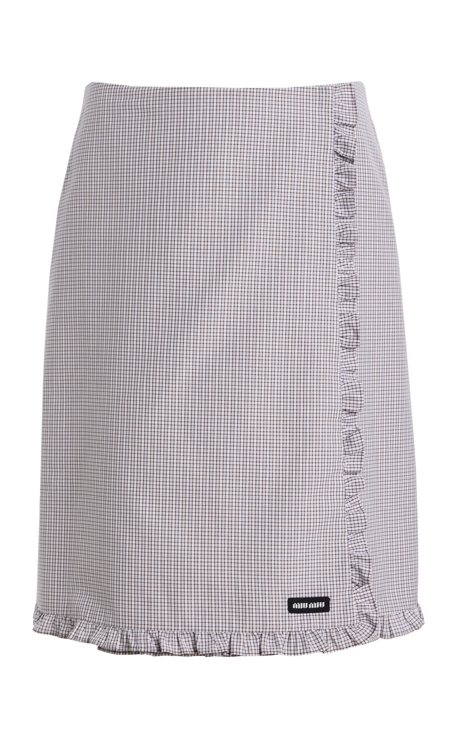 Miu Miu Checkered Cotton Midi Skirt