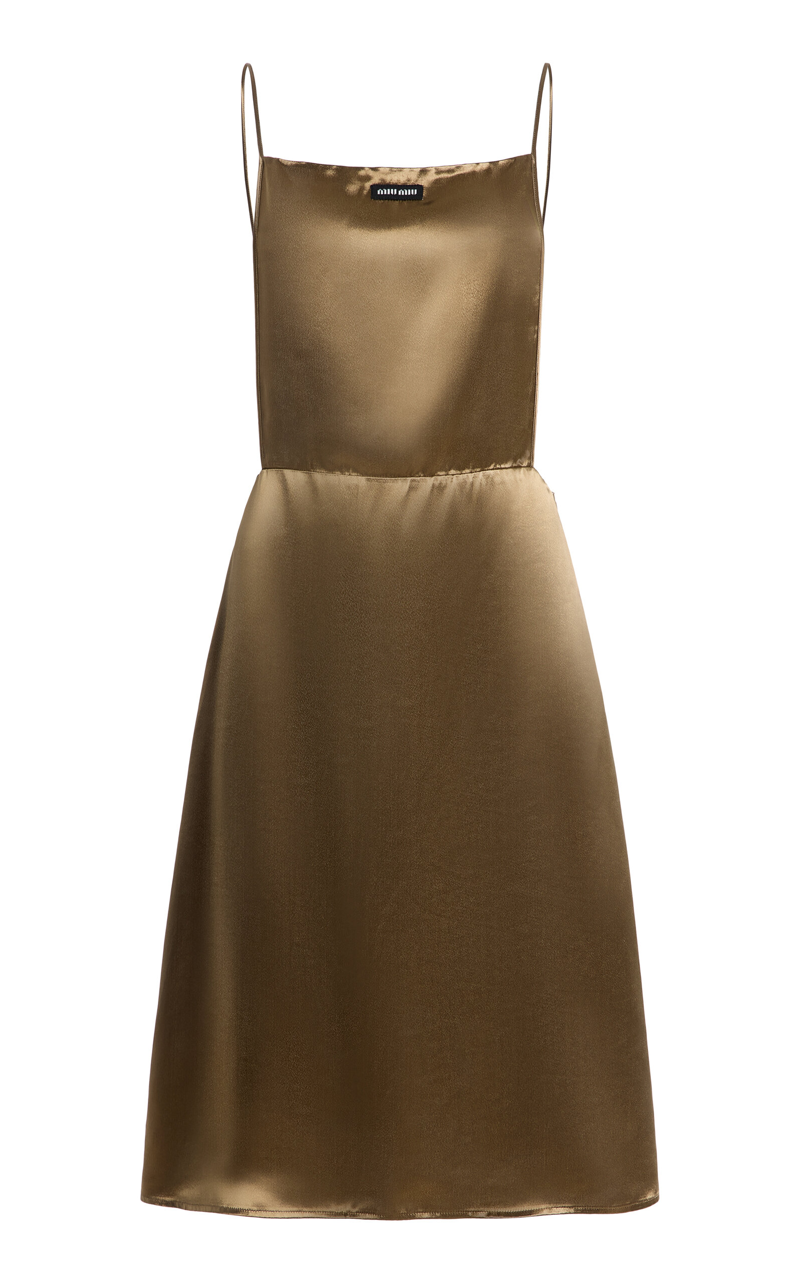 Miu Miu Ruffled Satin Midi Dress