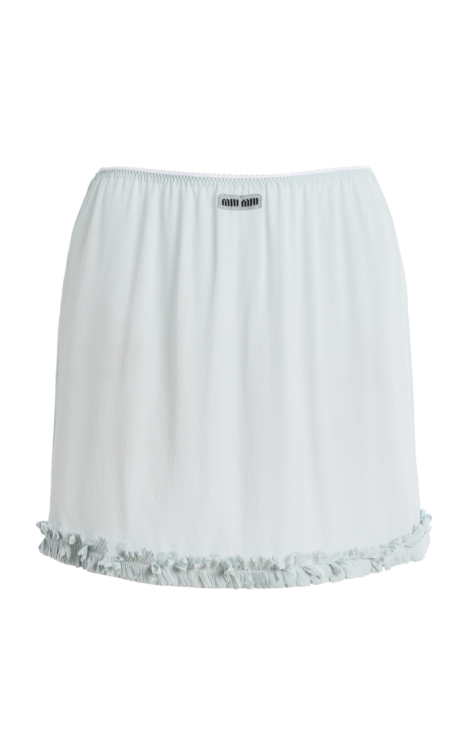 Miu Miu Ruffled Silk-Crepe Midi Skirt - Moda Operandi